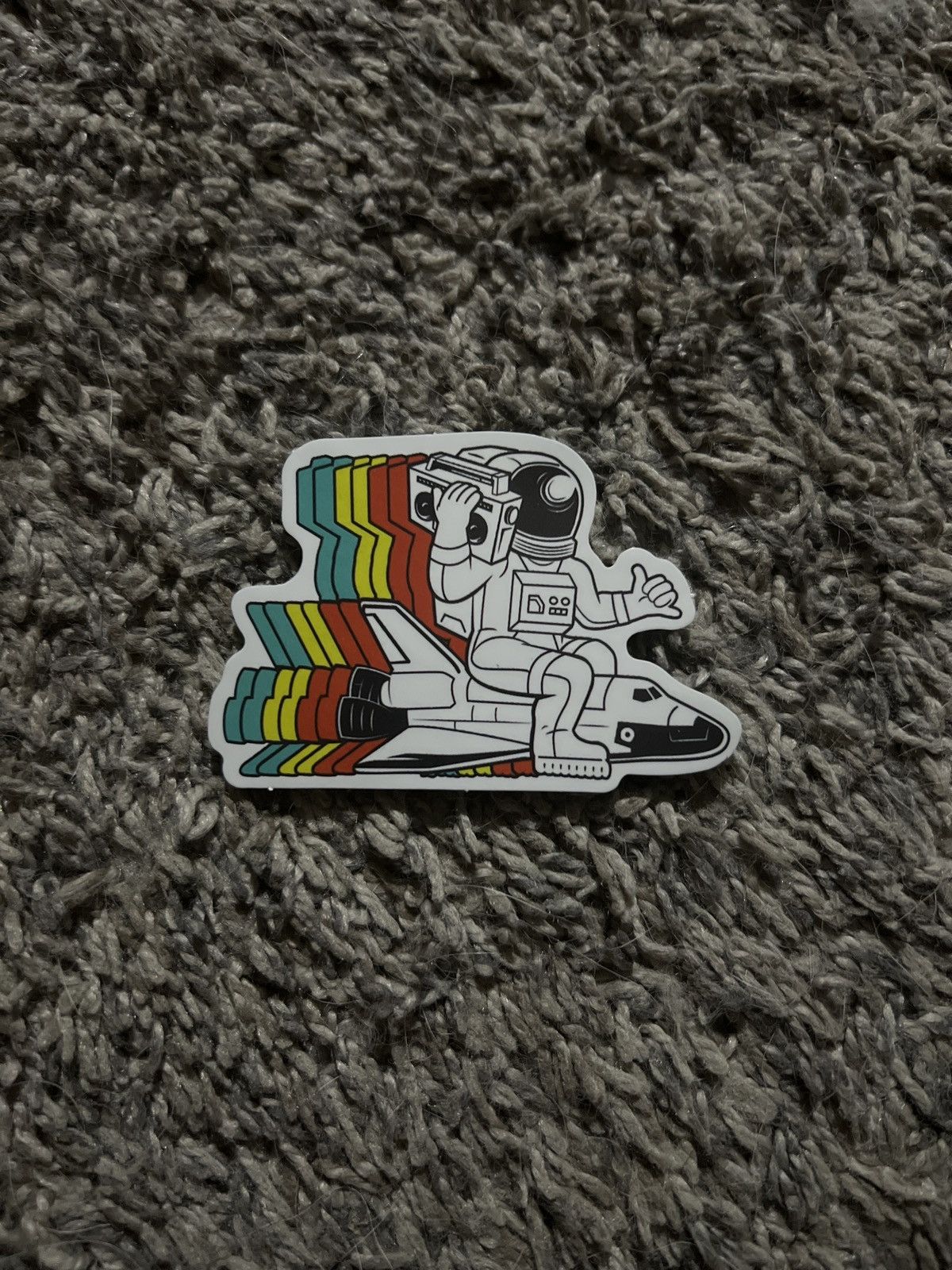 Hypebeast × Vintage Astronaut With Boombox Riding Space Shuttle Sticker Size ONE SIZE - 1 Thumbnail