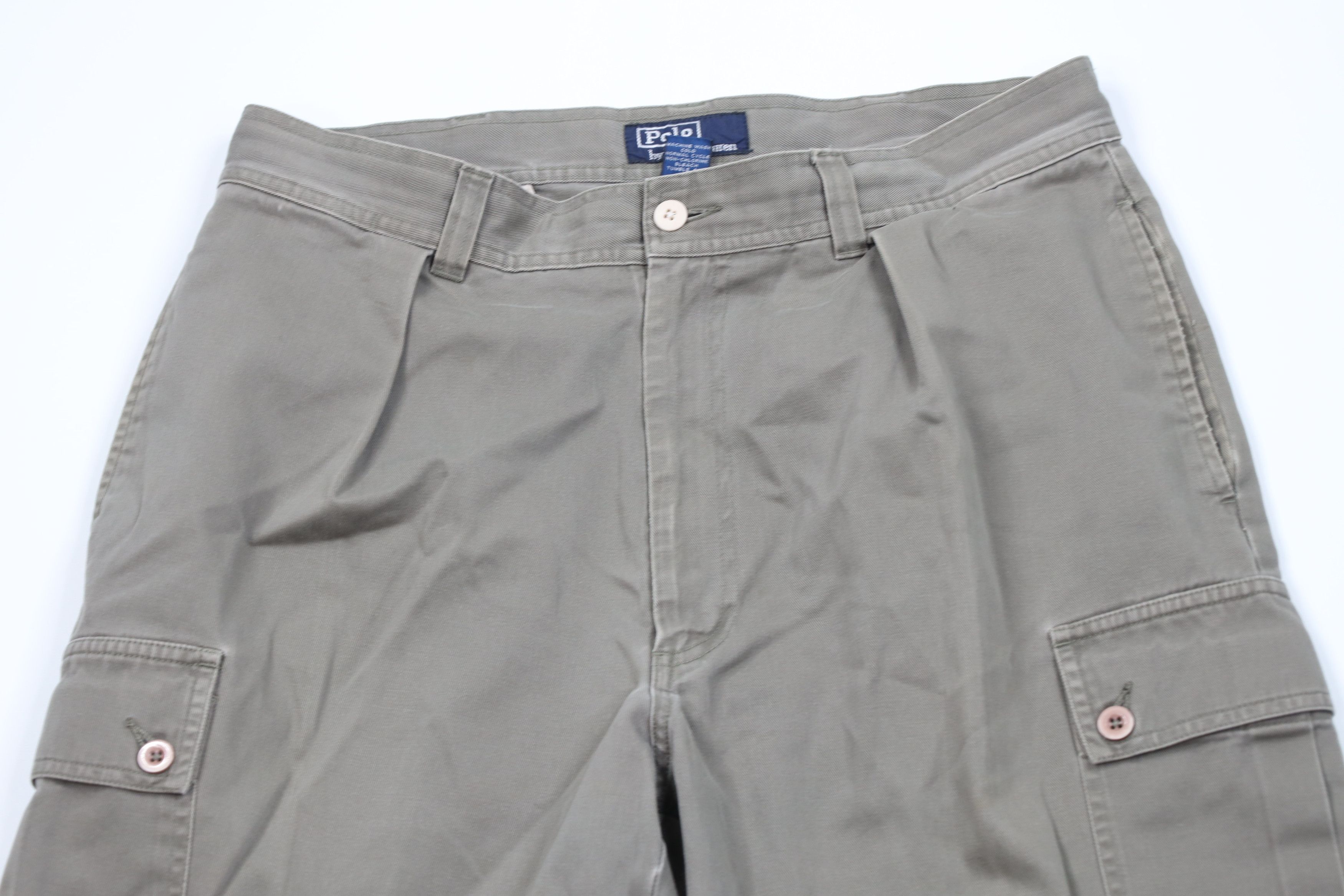 Ralph Lauren Vintage 90s Ralph Lauren Wide Leg Tarpoon Cargo Pants Cotton Size US 34 / EU 50 - 2 Thumbnail