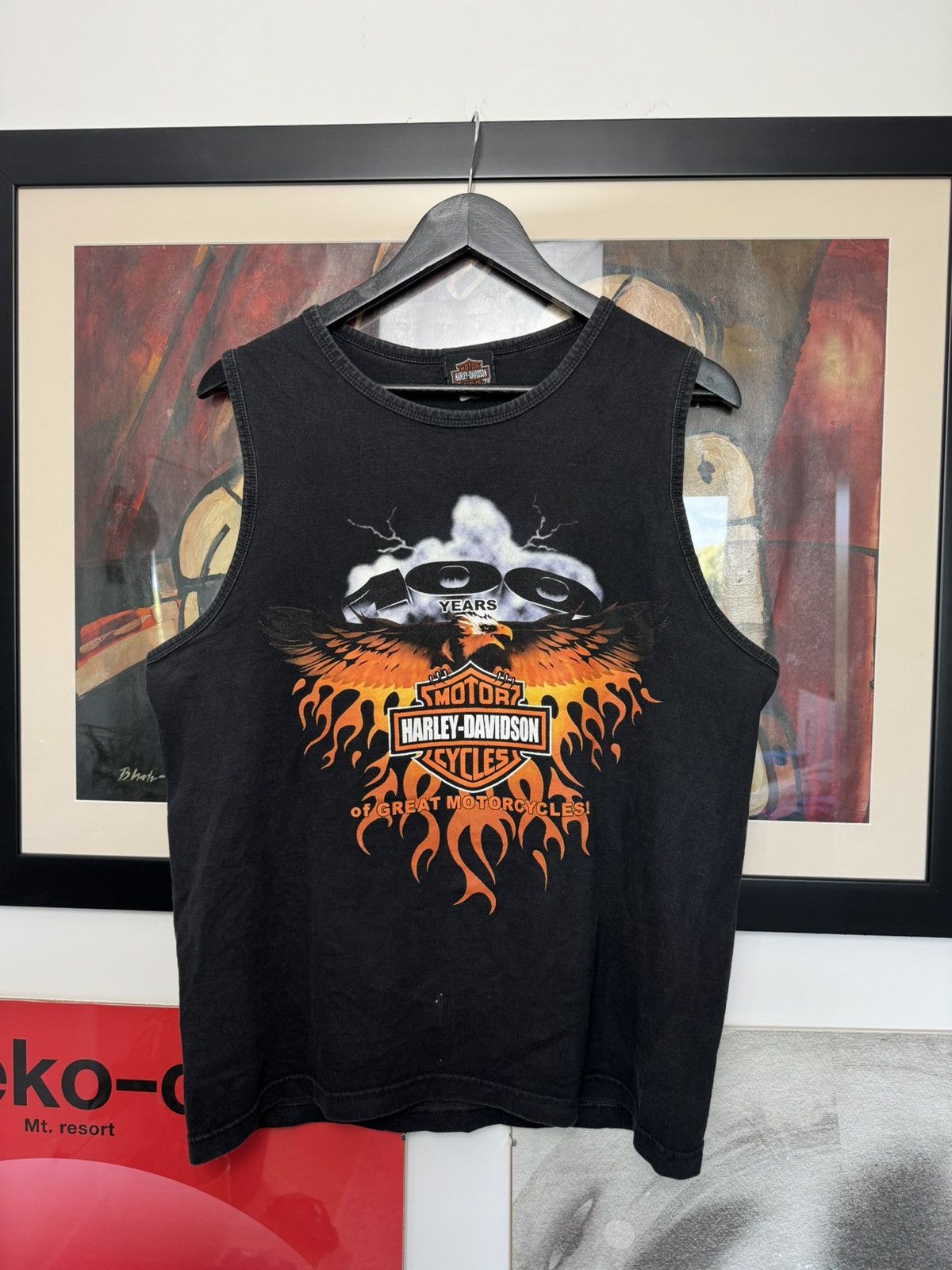 Vintage Harley Davidson Vintage Motor Cycles 100 Tour Flame Tank Top Size US L / EU 52-54 / 3 - 1 Thumbnail
