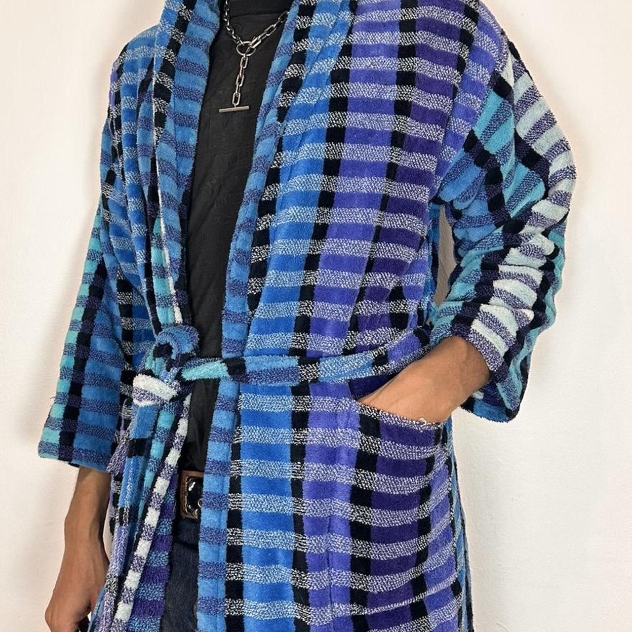 Vintage Vintage Carrara Blue Striped Missoni Style Bath Robe - Large Size US L / EU 52-54 / 3 - 6 Thumbnail