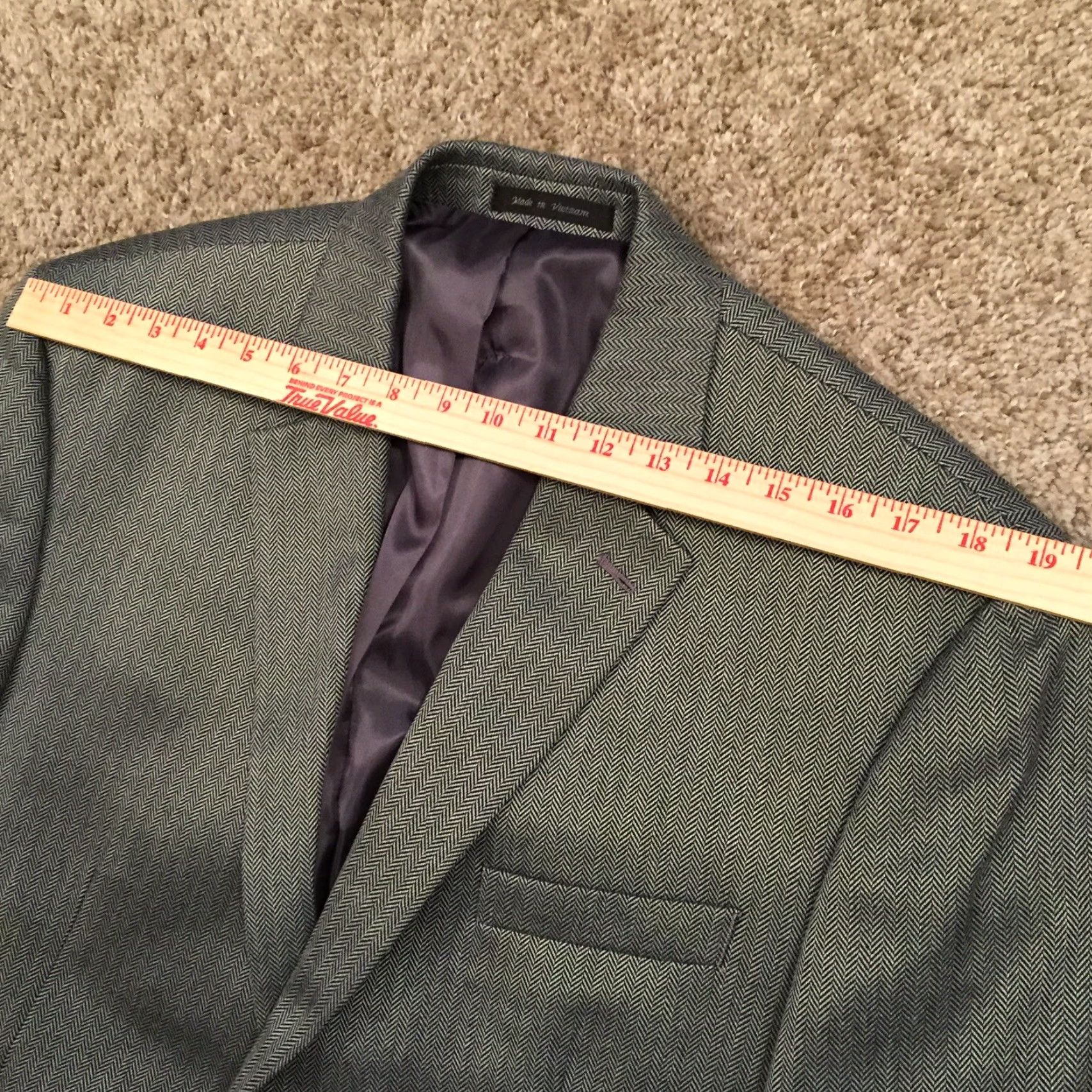 Chaps Chaps Blazer Mens 46 Gray Herringbone Rayon Polyester Blend Single Vent Jacket Coat 2 Piece Notch Lapel Two-Button Front Regular Mens Size 46R - 2 Thumbnail