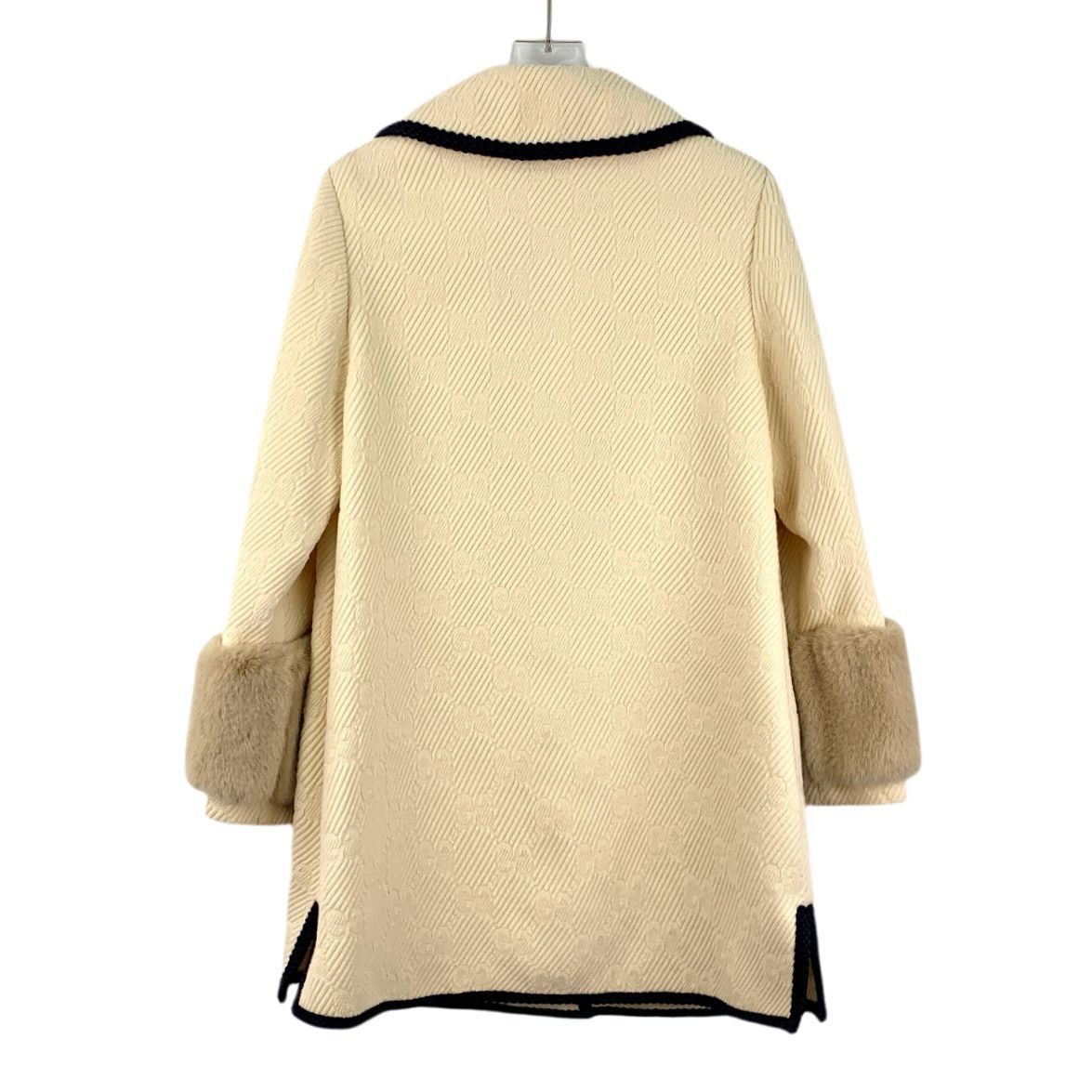 Gucci Gucci Beige Logo Jacquard Wool Coat W/ Faux Fur Cuffs & Mult Size M / US 6-8 / IT 42-44 - 8 Thumbnail