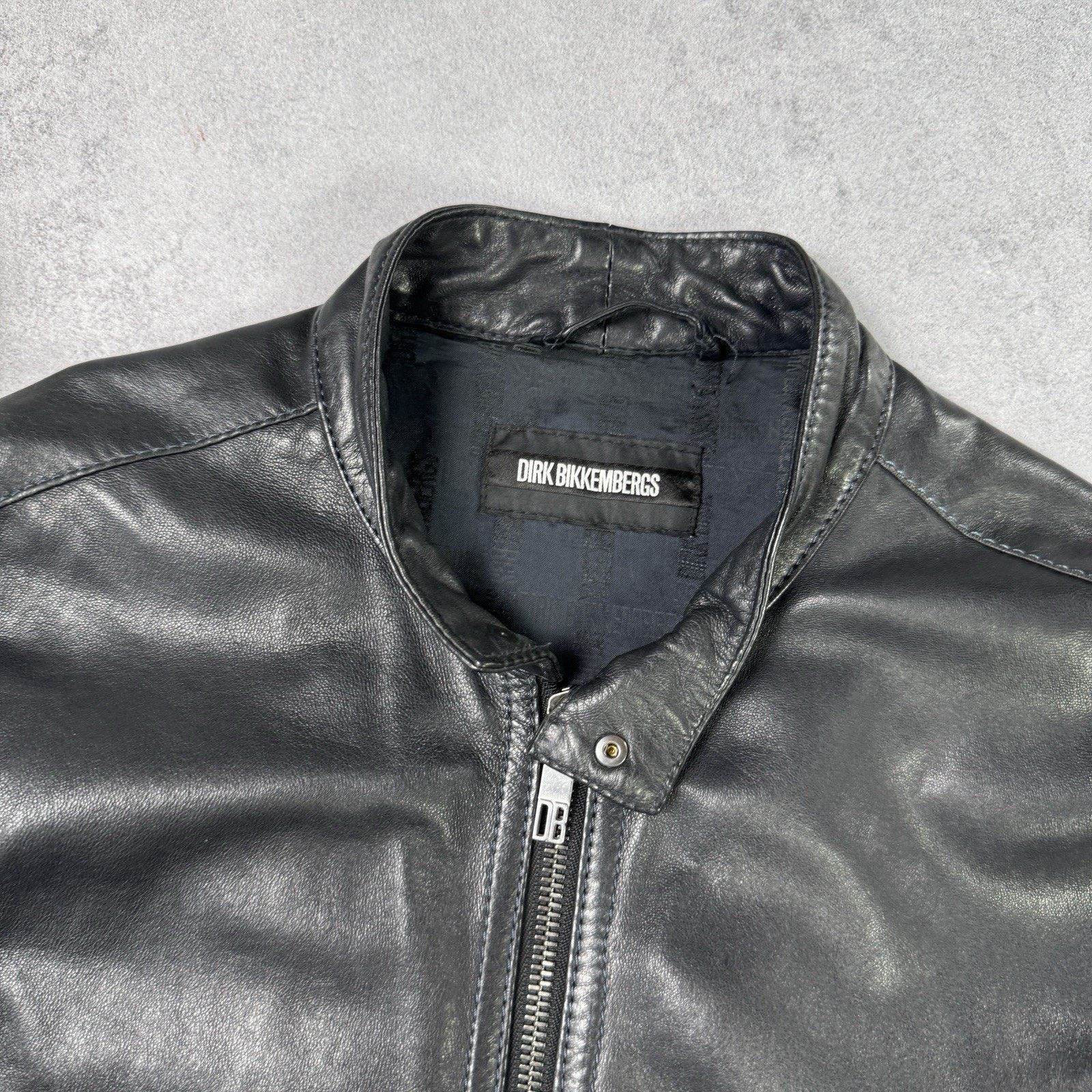 Dirk Bikkembergs Dirk Bikkembergs Men Leather Jacket Size 48 Dark Blue Size US M / EU 48-50 / 2 - 2 Thumbnail