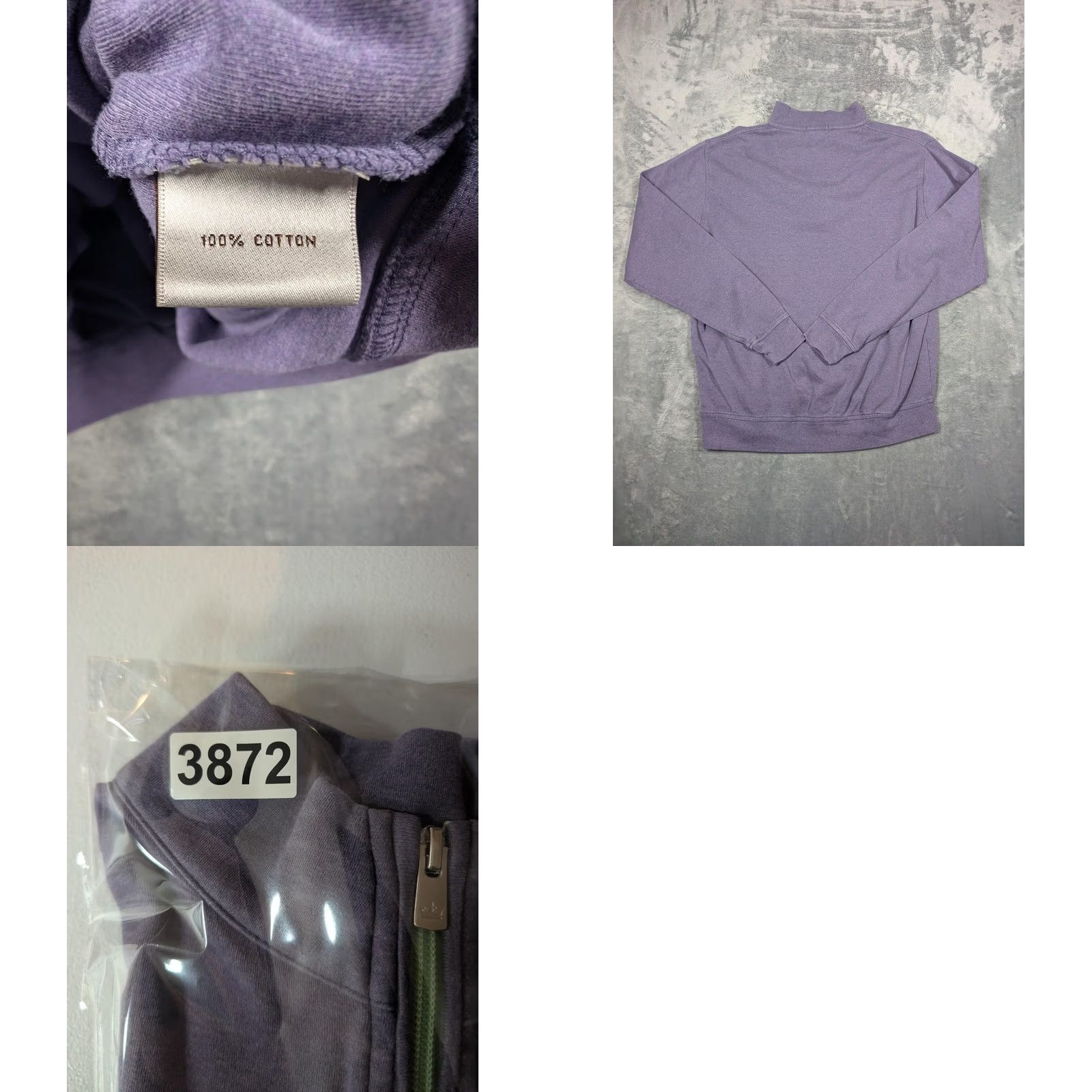 Peter Millar VINTAGE Peter Millar Pullover Mens Medium Purple Quarter Zip Cotton Knit Sweatshirt Size US M / EU 48-50 / 2 - 8 Thumbnail