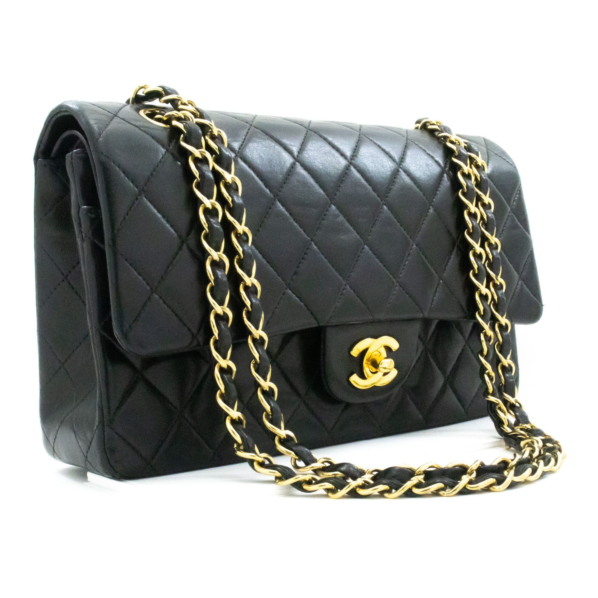 Chanel Double Flap Black Leather Shoulder Bag (Pre-Owned) Size ONE SIZE - 1 Thumbnail