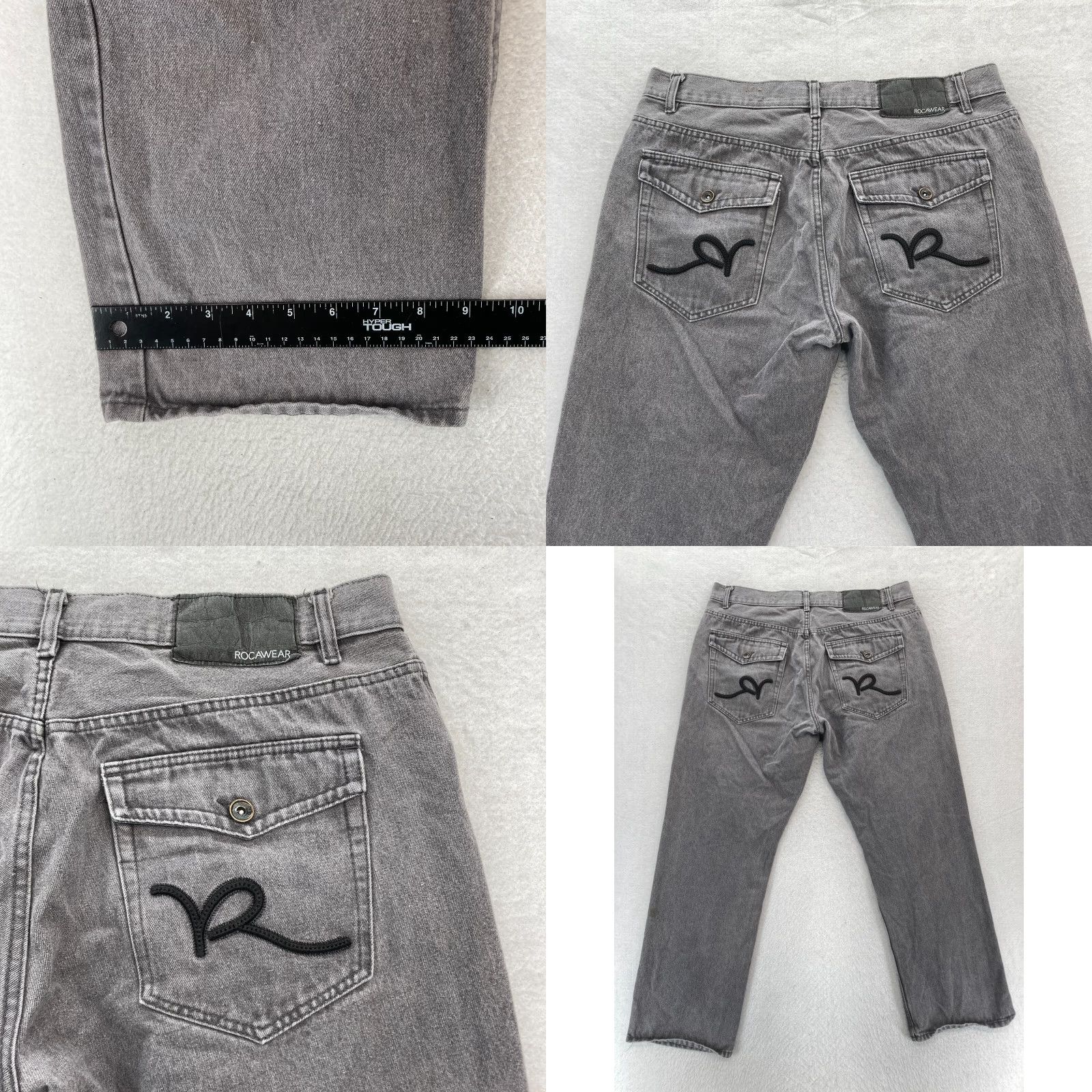 Rocawear Rocawear Jeans Mens 38x30 Classic Fit Gray Straight Leg Hip Hop Y2K Mid Rise Jeans Size US 38 / EU 54 - 8 Thumbnail