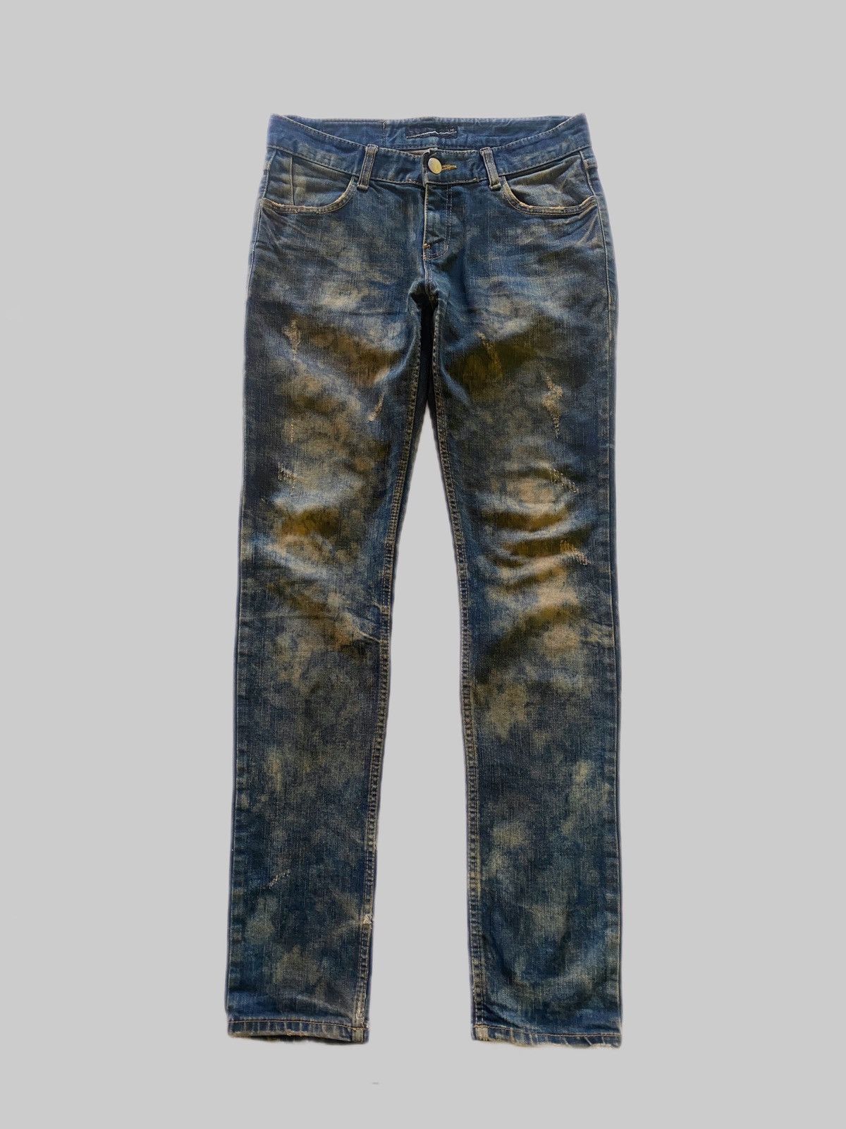 image of Archival Clothing x Distressed Denim vintage Lad Musician Distressed Denim in Washed Blue (Size 32)