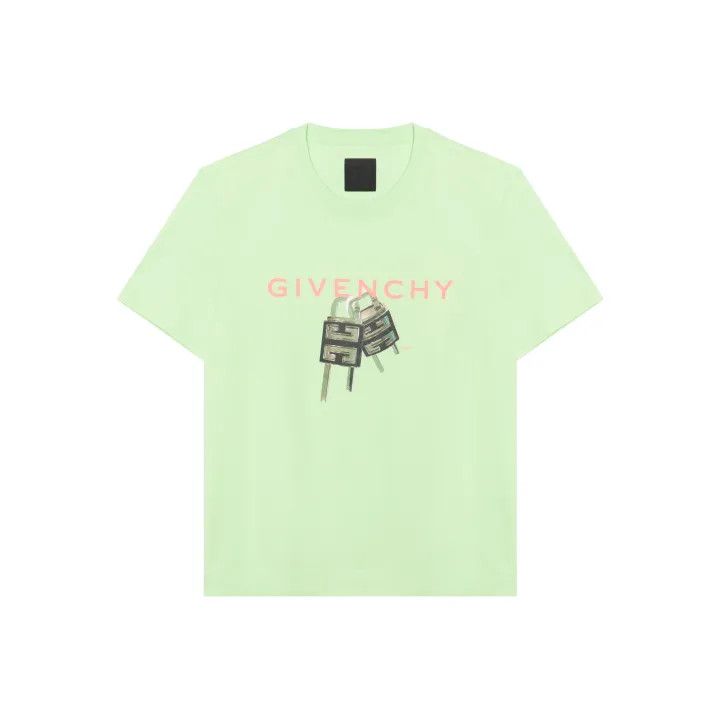 Givenchy Givenchy Green Logo Print Short Sleeve T-Shirt Size US XXS / EU 40 - 1 Thumbnail