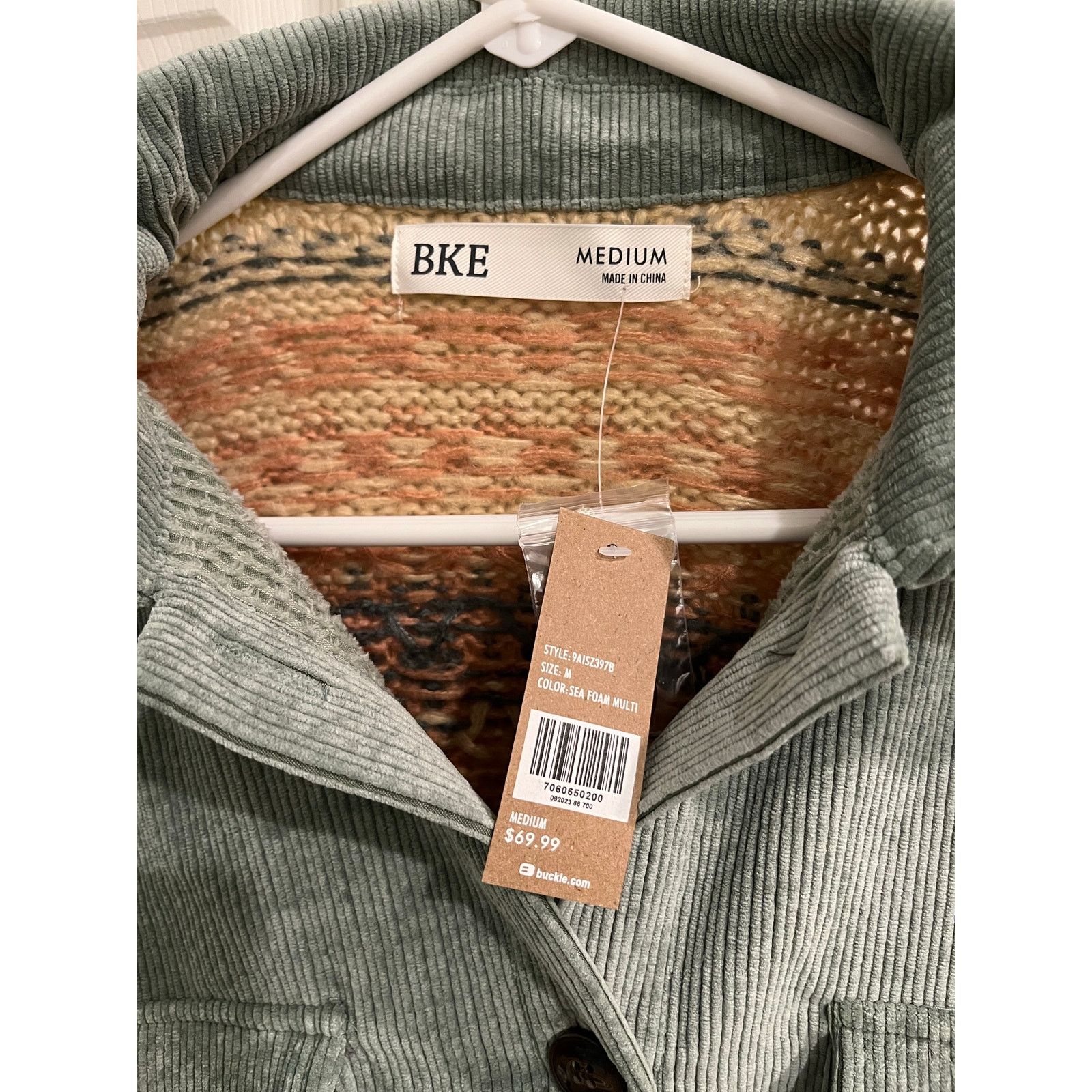 BKE BKE Pieced Corduroy Shacket sea foam multi size medium Size M / US 6-8 / IT 42-44 - 3 Thumbnail