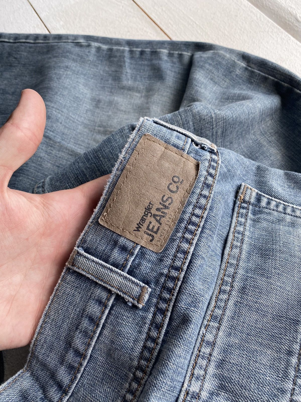 Vintage × Wrangler 🔥BAGGY RELAXED WRANGLER WIDE LEG JEANS 38x32 RARE VNTG MENS Size US 38 / EU 54 - 6 Thumbnail