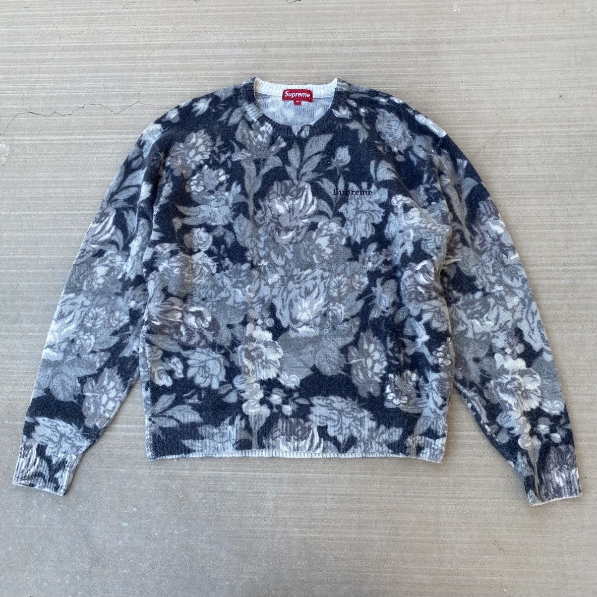 Supreme Printed Floral Angora Sweater Black 2019
