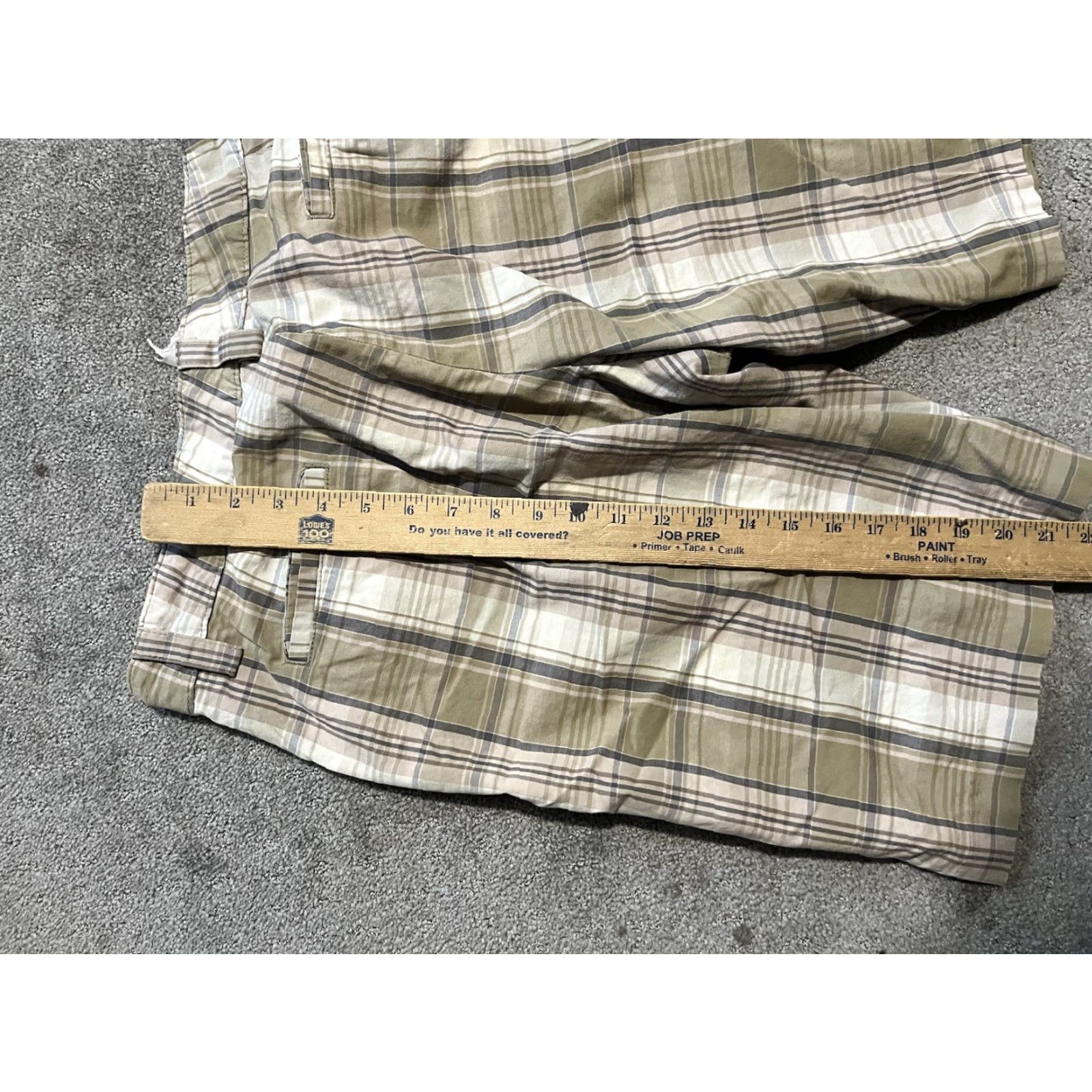 Lee LEE Women’s Golf Bermuda Shorts Plaid Gray Brown - 14 - Multicolor - Flat Front - High Rise - Pockets - Stretch - Cotton/Spandex - Machine Washable Size 36" / US 14 / IT 50 - 5 Thumbnail