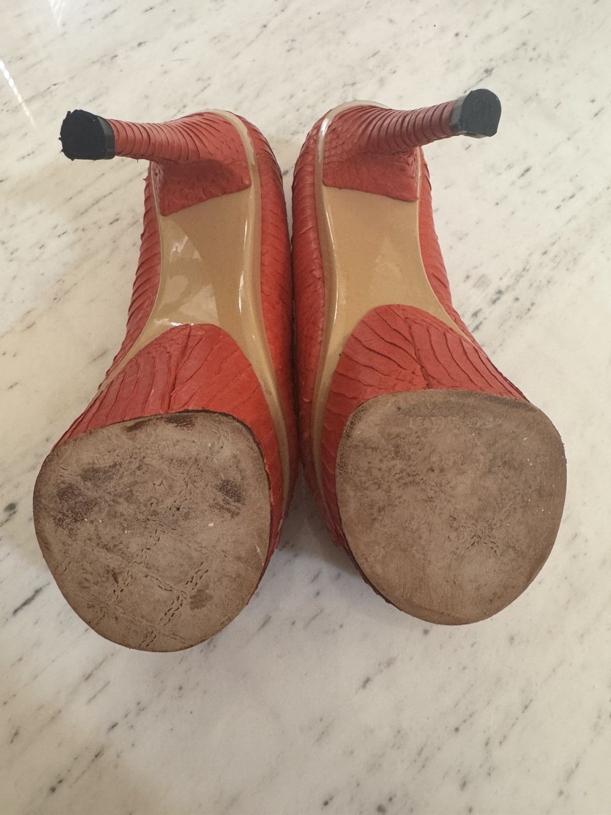Designer × L.A.M.B. L.A.M.B leather red platform heels Size US 6.5 / IT 36.5 - 3 Thumbnail