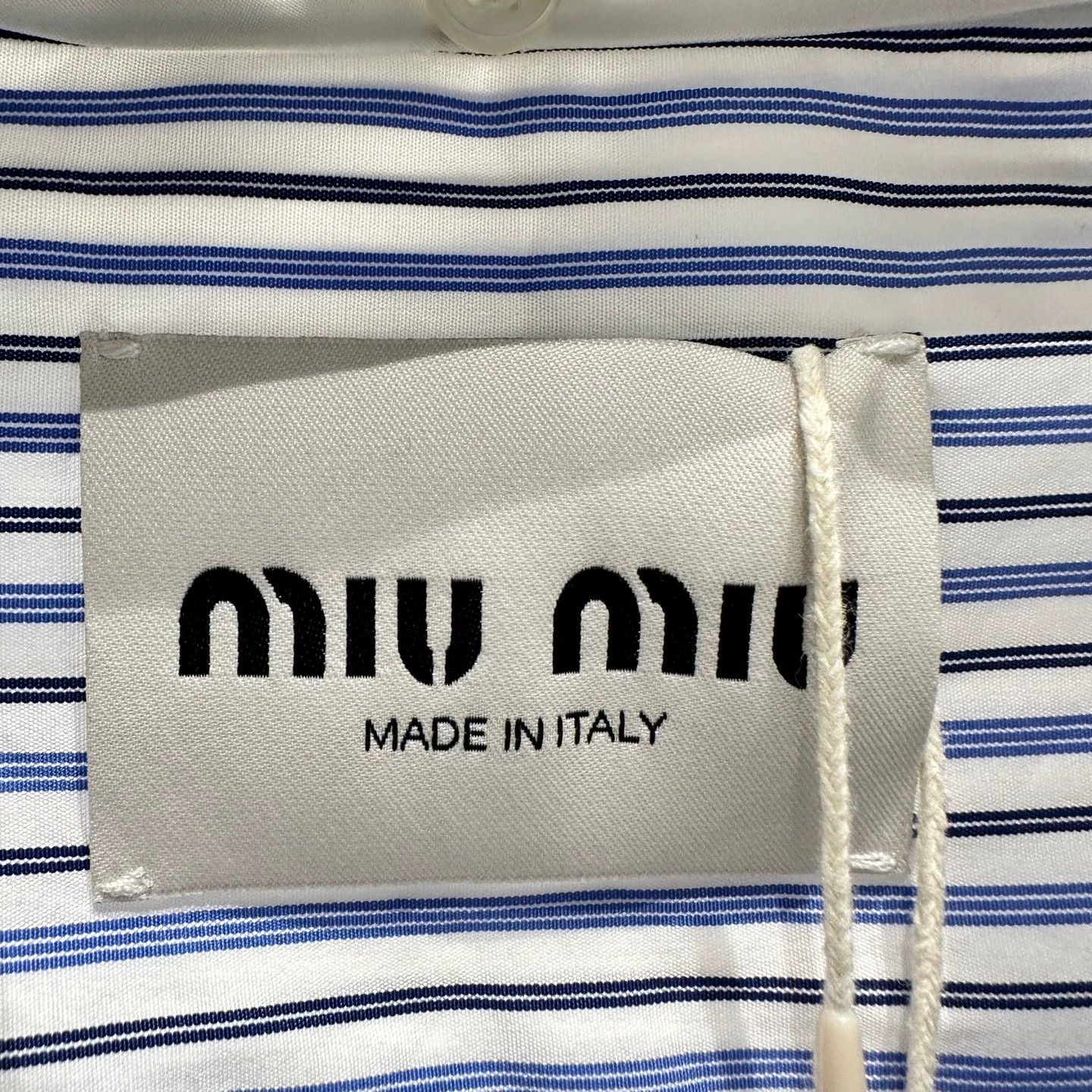 Miu Miu MIU MIU logo striped rem coll short slv dress 38 Size XS / US 0-2 / IT 36-38 - 3 Thumbnail