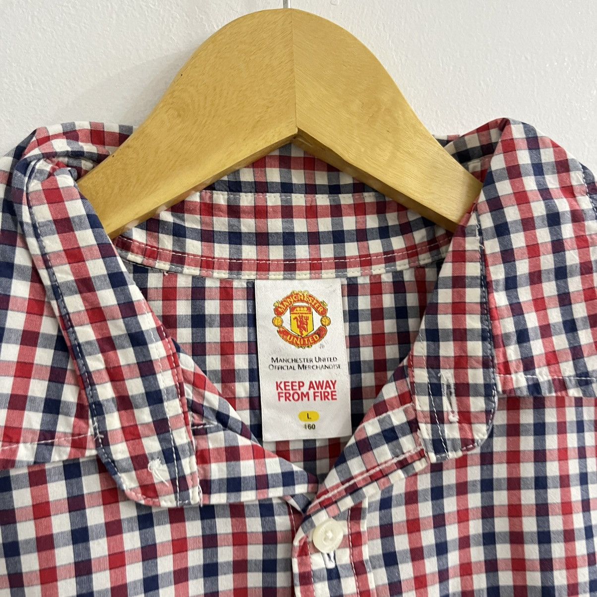 Vintage Manchester United Gingham Short Shirt - JUN25 Size US L / EU 52-54 / 3 - 4 Thumbnail