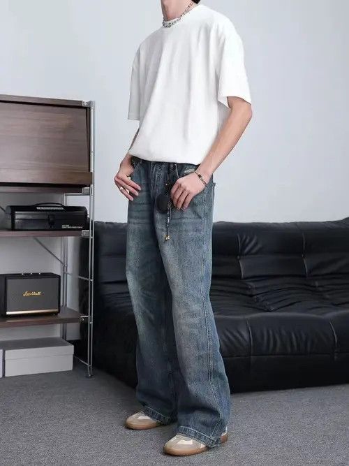 Jean Vintage washed blue corrugated jeans Size US 32 / EU 48 - 2 Thumbnail