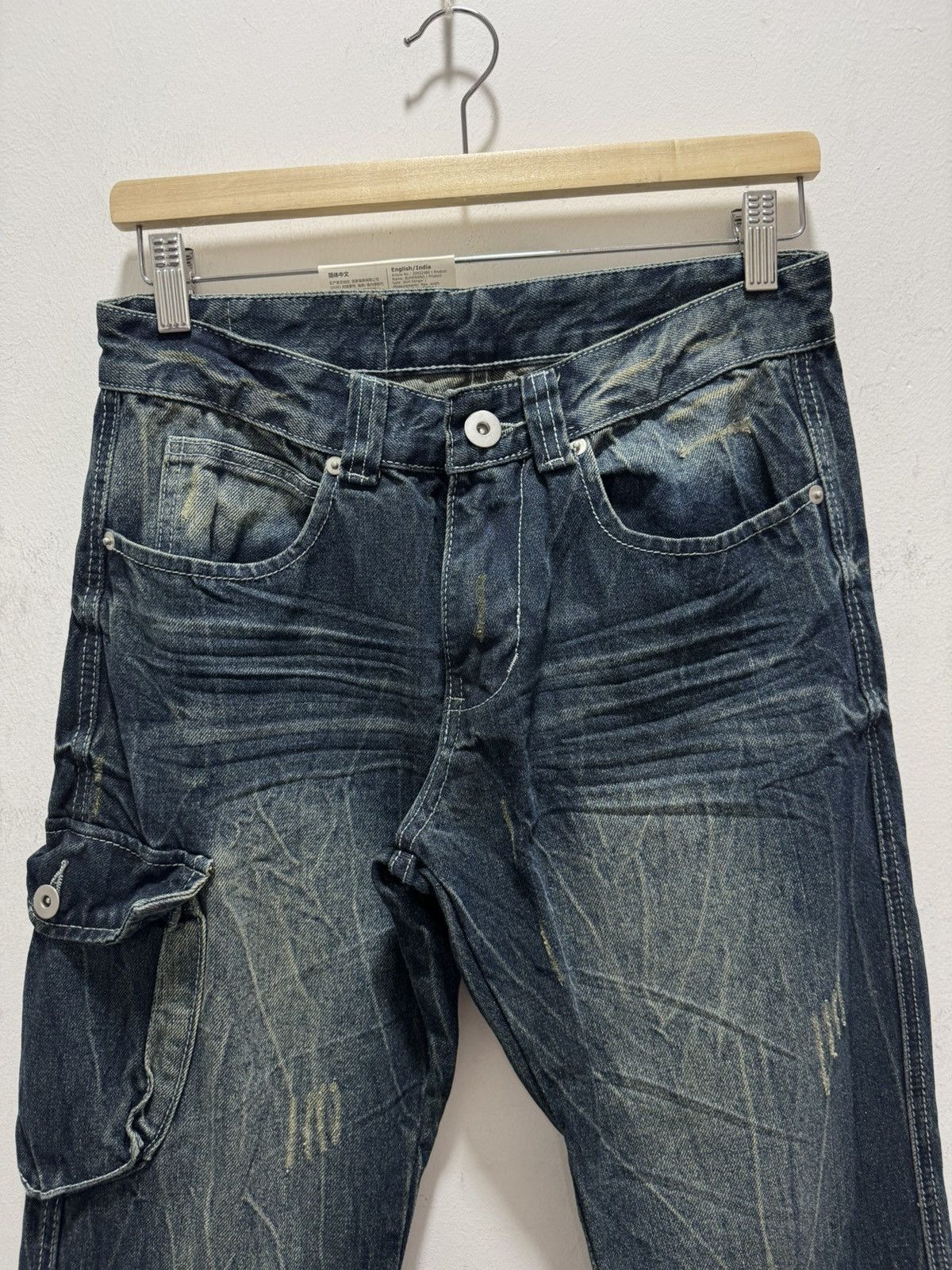 Vintage VINTAGE ARCADE CARGO STYLE RARE DISTRESSED DENIM JEANS Size US 29 - 2 Thumbnail