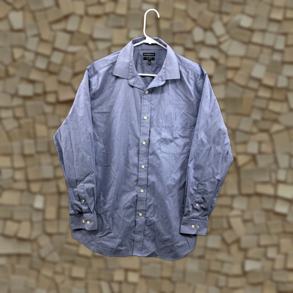 Croft & Barrow Croft & Barrow Classic Fit No Iron Shirt Mens Long Sleeve Size 17 Blue Plaid Button-Up Casual Shirt Size US XL / EU 56 / 4 - 1 Thumbnail