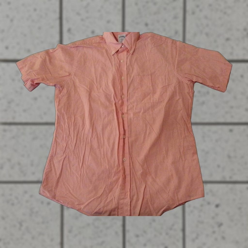 Brooks Brothers Brooks Brothers Dress Shirt Mens 16 Short Sleeve Cotton Orange Size 42R - 1 Preview