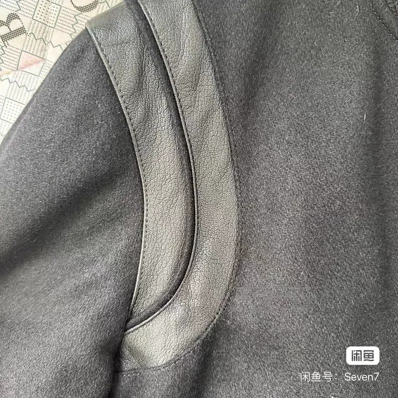 Saint Laurent Paris Saint Laurent Paris Black Wool Patchwork Leather Baseball Size US M / EU 48-50 / 2 - 3 Thumbnail