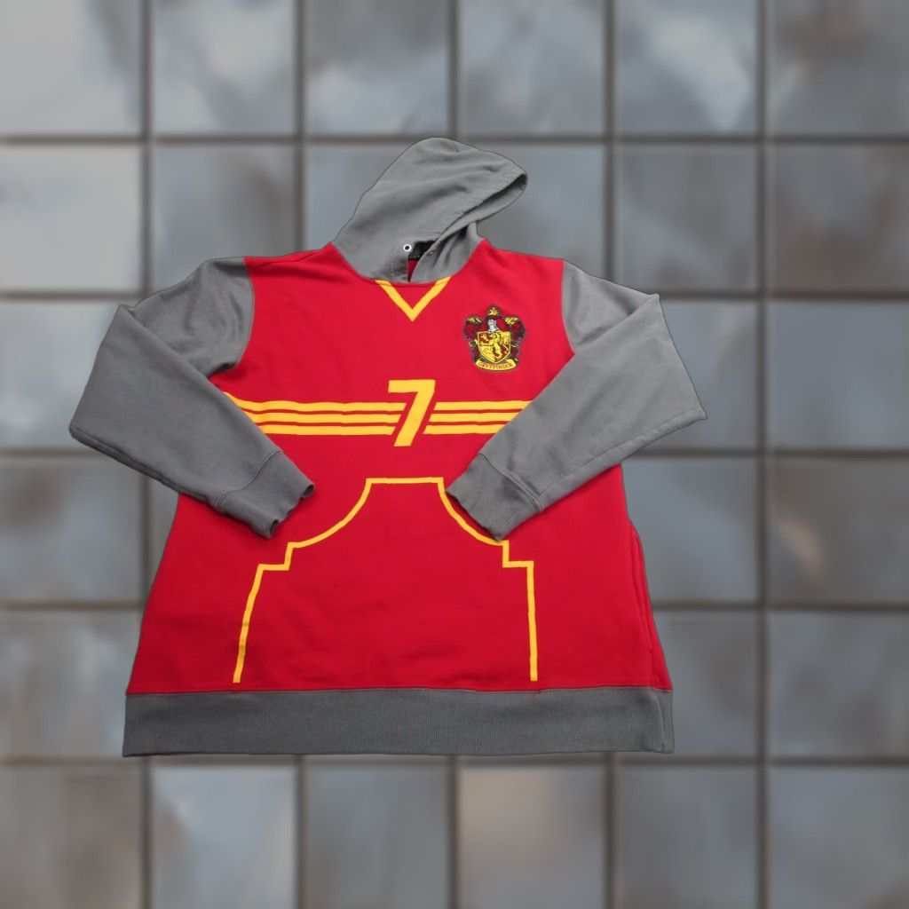 Vintage Harry Potter Gryffindor Hoodie Mens Large Red Gray Quidditch Number 7 Sweatshirt Size US L / EU 52-54 / 3 - 1 Thumbnail