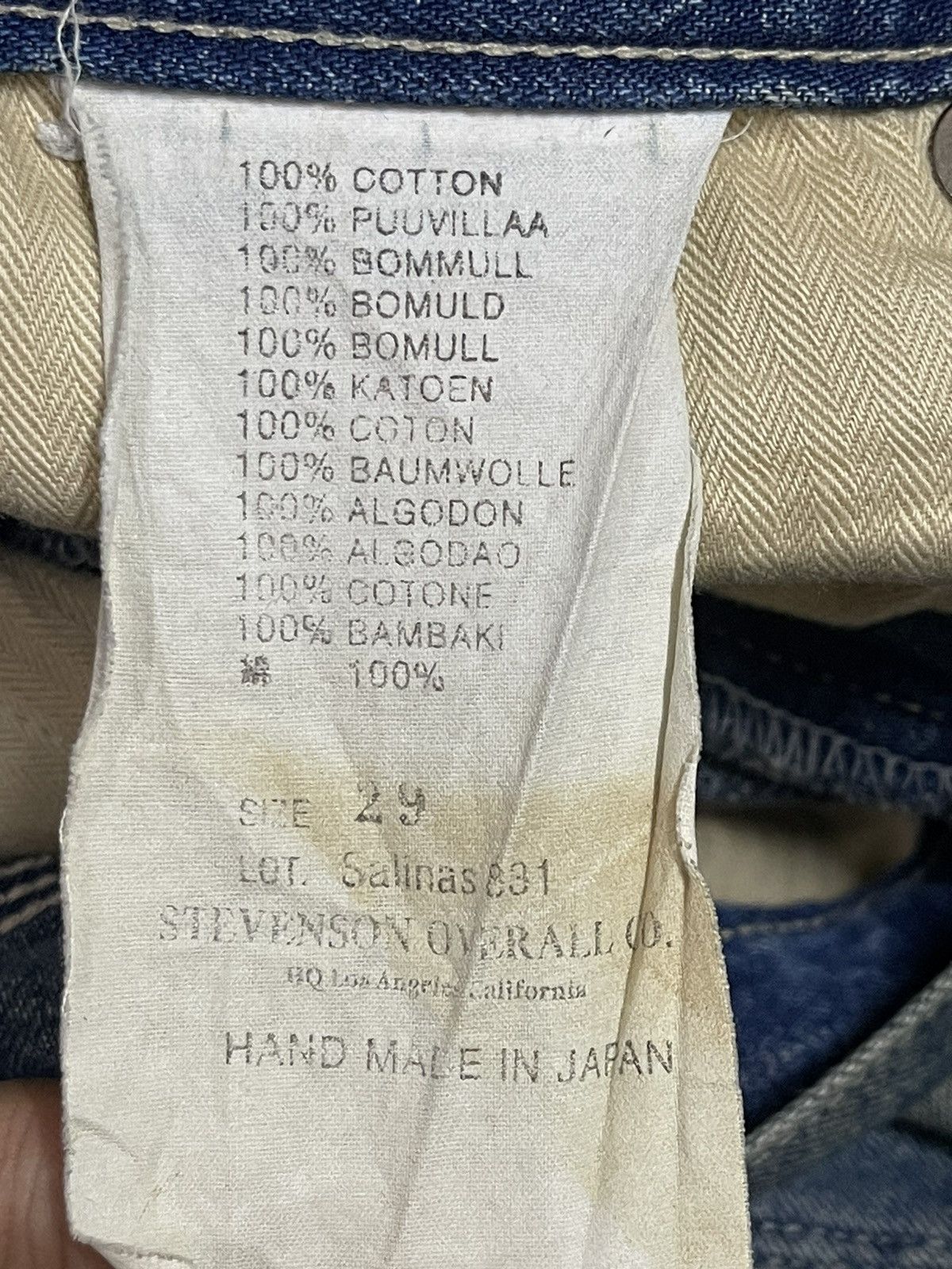 Stevenson Overall Co. Vintage Japan Stevenson Overall Co Mud Wash Carpenter Jeans Size US 30 / EU 46 - 11 Thumbnail