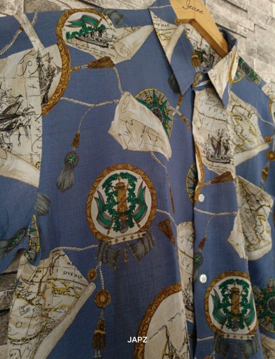 Japanese Brand Big battle ships Hawaiian button shirt Size US XL / EU 56 / 4 - 3 Thumbnail