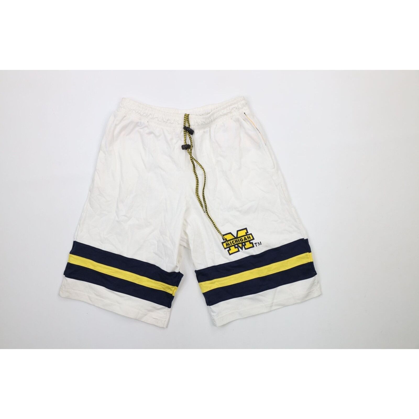 Vintage Deadstock Vintage 90s Striped University of Michigan Shorts Size US 36 / EU 52 - 1 Thumbnail