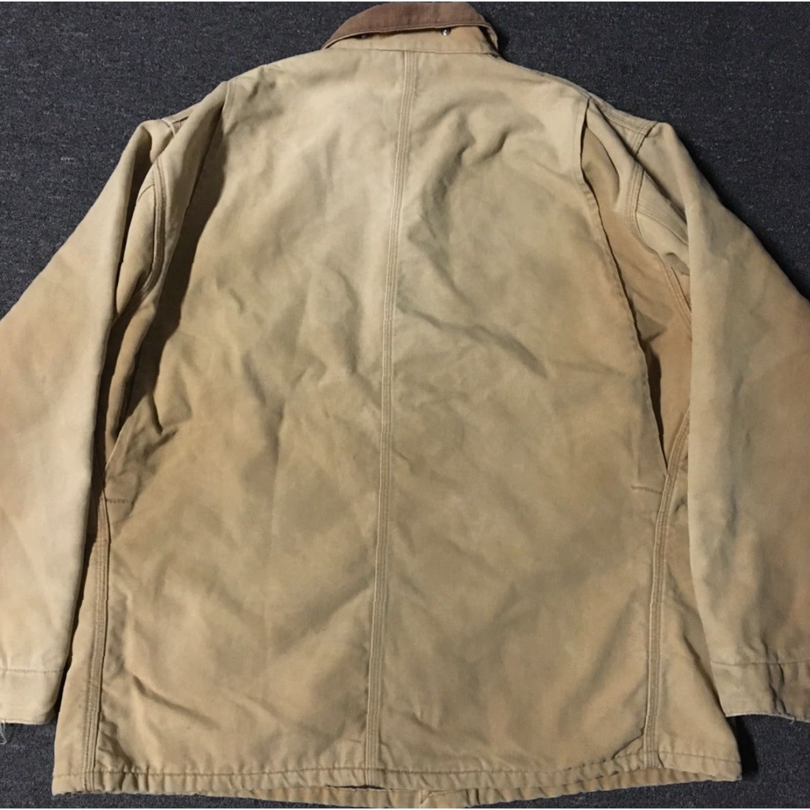 Carhartt VINTAGE Carhartt Jacket Chore Barn Distressed Faded Blanket Lined 2XL Beige/ tan Men 90s 80s Grunge Harley Motorcycle Ridge Canvas Size US XXL / EU 58 / 5 - 7 Thumbnail