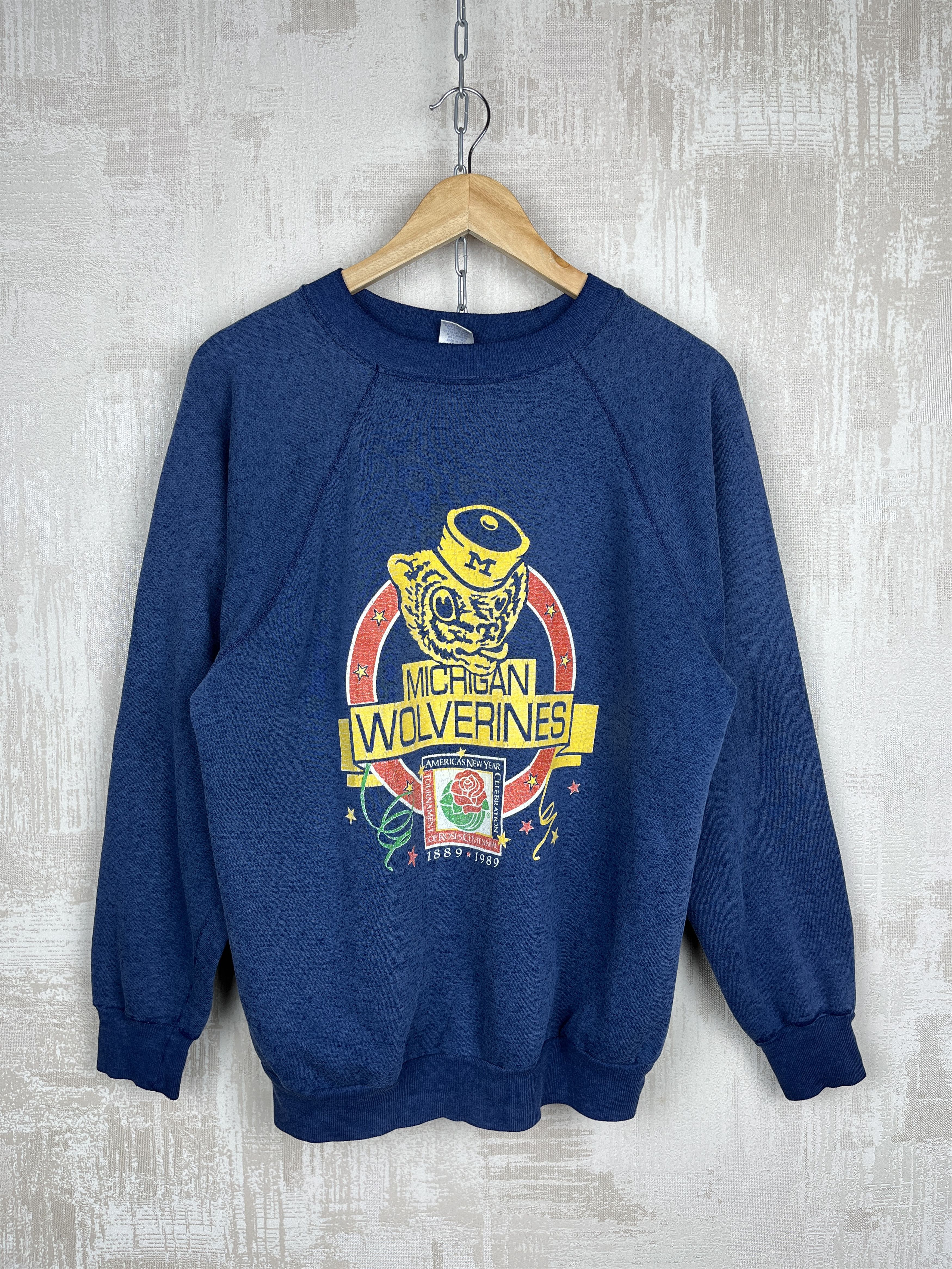 Vintage 80's Michigan Wolverines Vintage Womens Crew Sweatshirt USA Size XL / US 12-14 / IT 48-50 - 1 Thumbnail