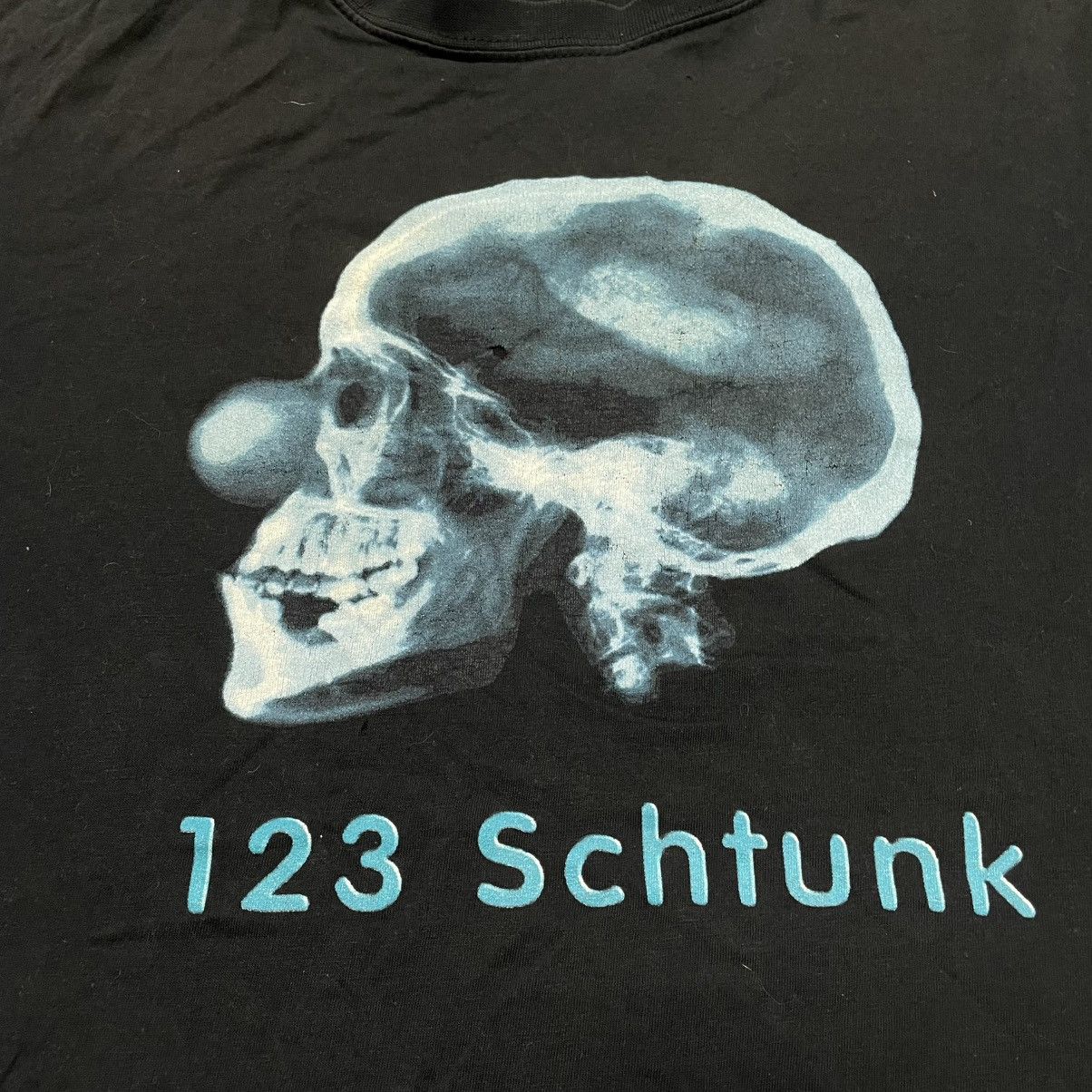 Vintage Vintage Y2K Skeleton Graphic Tee Faded Black Goth Relaxed L Size US L / EU 52-54 / 3 - 4 Thumbnail