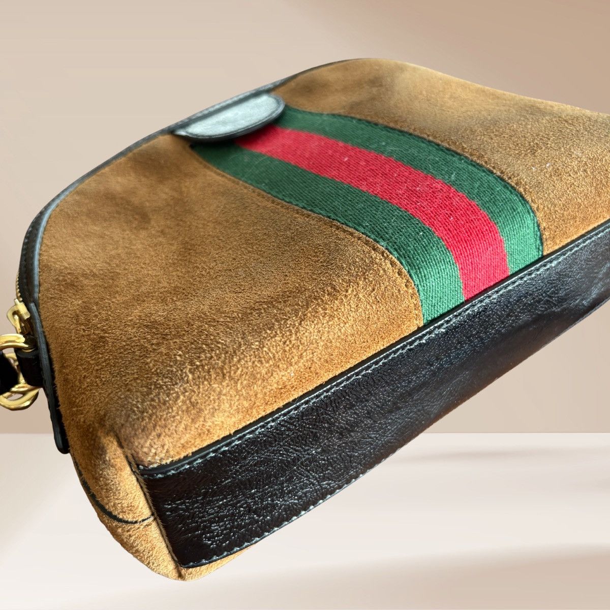 Gucci Gucci Ophidia Small Shoulder Bag – Suede with Web Stripe Size ONE SIZE - 5 Thumbnail