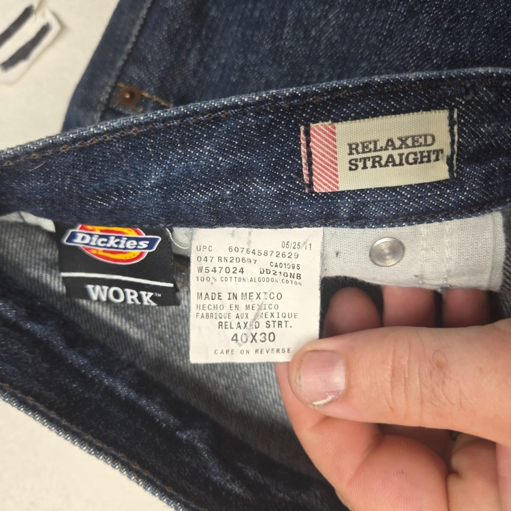 Dickies VINTAGE Dickies Relaxed Fit Denim Work Blue Jeans Adult Men 40 X 30 Workwear Pants Size US 40 / EU 56 - 3 Thumbnail