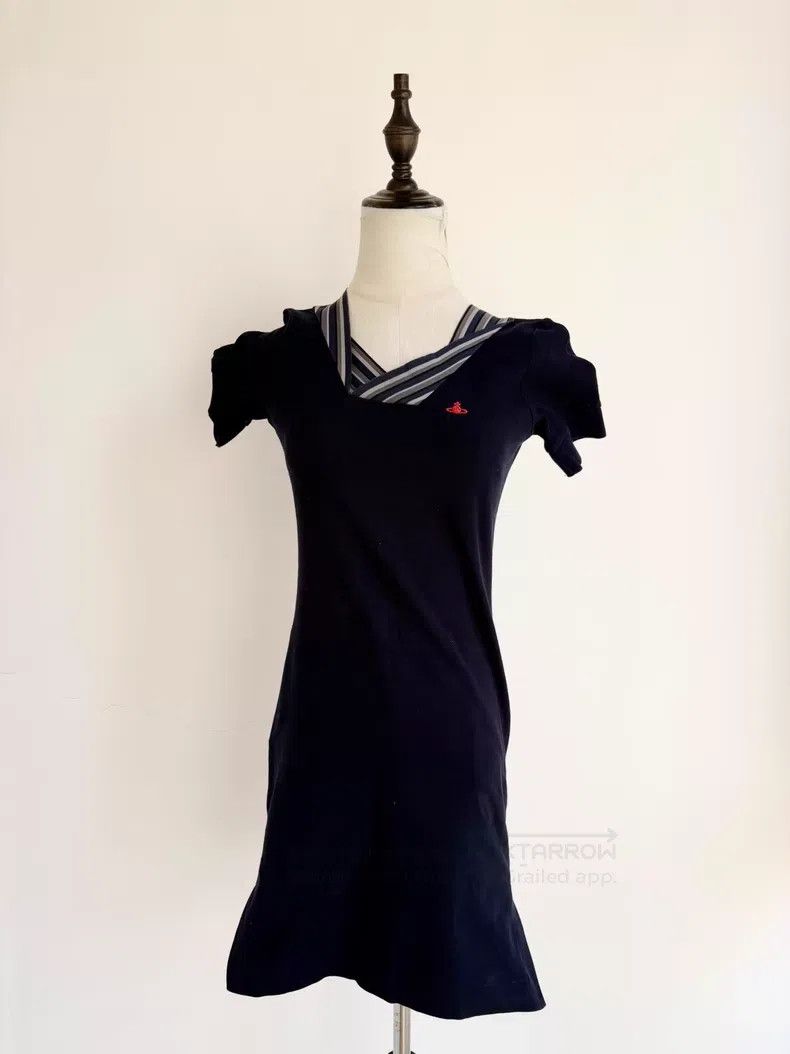 Vivienne Westwood Vivienne Westwood Vintage Blue Striped Irregular Dress Size M / US 6-8 / IT 42-44 - 1 Thumbnail