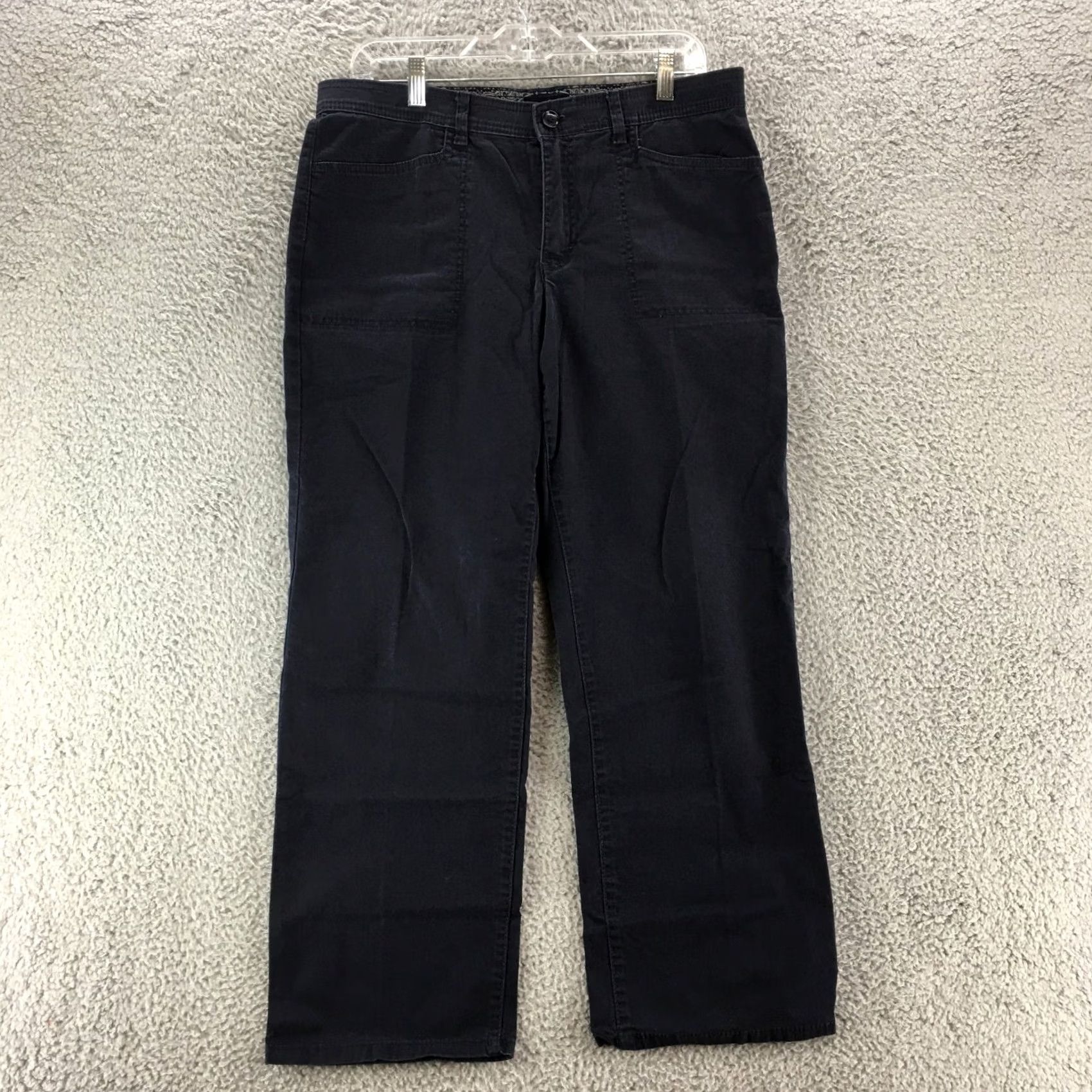 Gloria Vanderbilt Gloria Vanderbilt Chino Wide-Leg Pants Womens 12 Blue Mid Rise Zip Fly Button Size 34" / US 12 / IT 48 - 2 Thumbnail