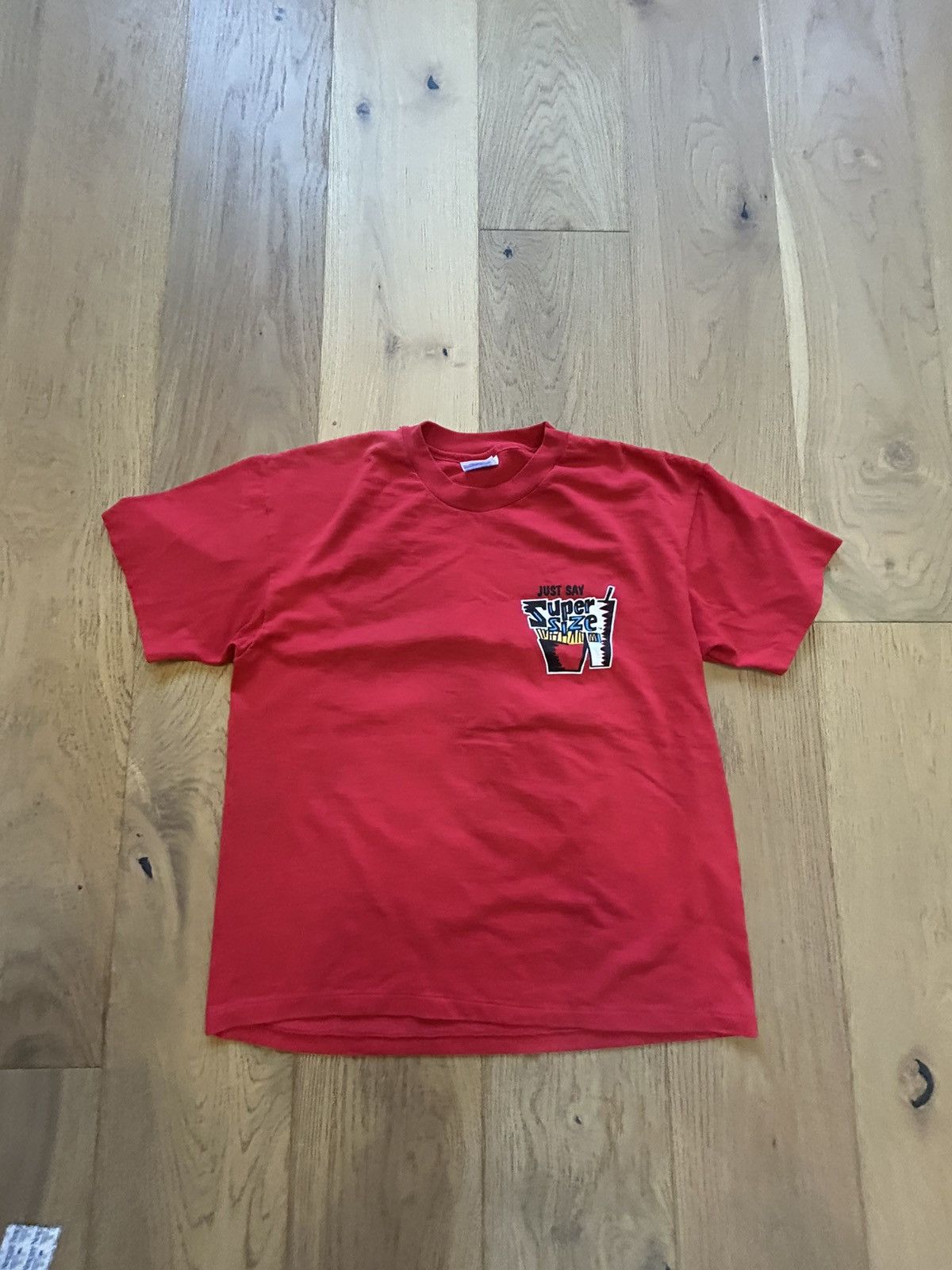Vintage RARE! Vintage 90s single stitch McDonald’s “super size” tee Size US L / EU 52-54 / 3 - 3 Thumbnail