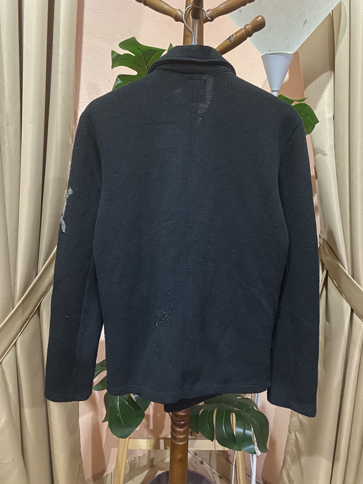 RATS JAPAN × Roen Rat Roen Japan Black Asymmetrical Knit DoubleBreasted Jacket Size M / US 6-8 / IT 42-44 - 7 Thumbnail