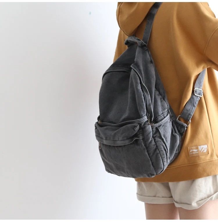 Japanese Brand Grey Backpack Size ONE SIZE - 3 Thumbnail