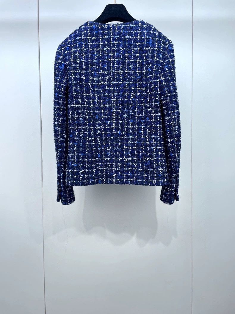 Chanel Blue Check Tweed Jacket from Chanel -2505 Size XS / US 0-2 / IT 36-38 - 2 Thumbnail