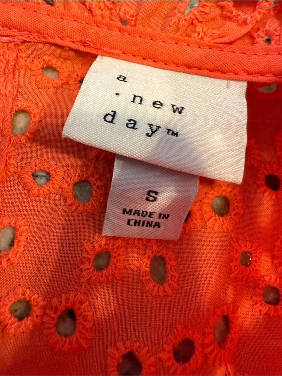 Other a new day reddish orange islet lace ruffled sleeve top SZ SM Size S / US 4 / IT 40 - 5 Thumbnail