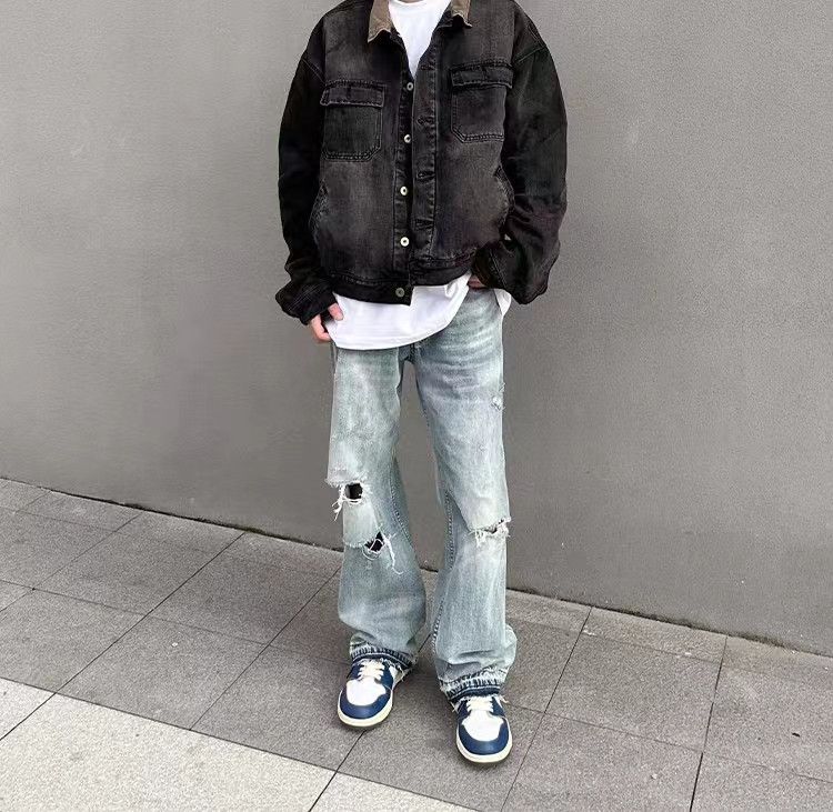 Japanese Brand × Jean Vintage street hip-hop washed and faded ripped jeans Size US 36 / EU 52 - 3 Thumbnail