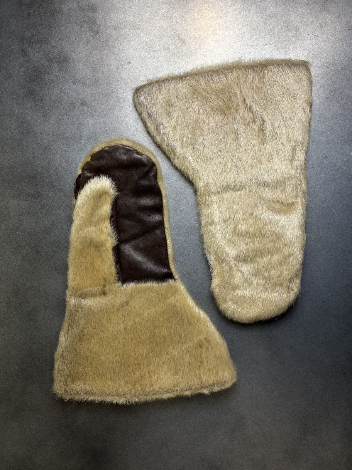 Leather × Vintage Vintage Sealskin Gauntlets Antique Seal Fur Mittens Gloves Size ONE SIZE - 3 Thumbnail