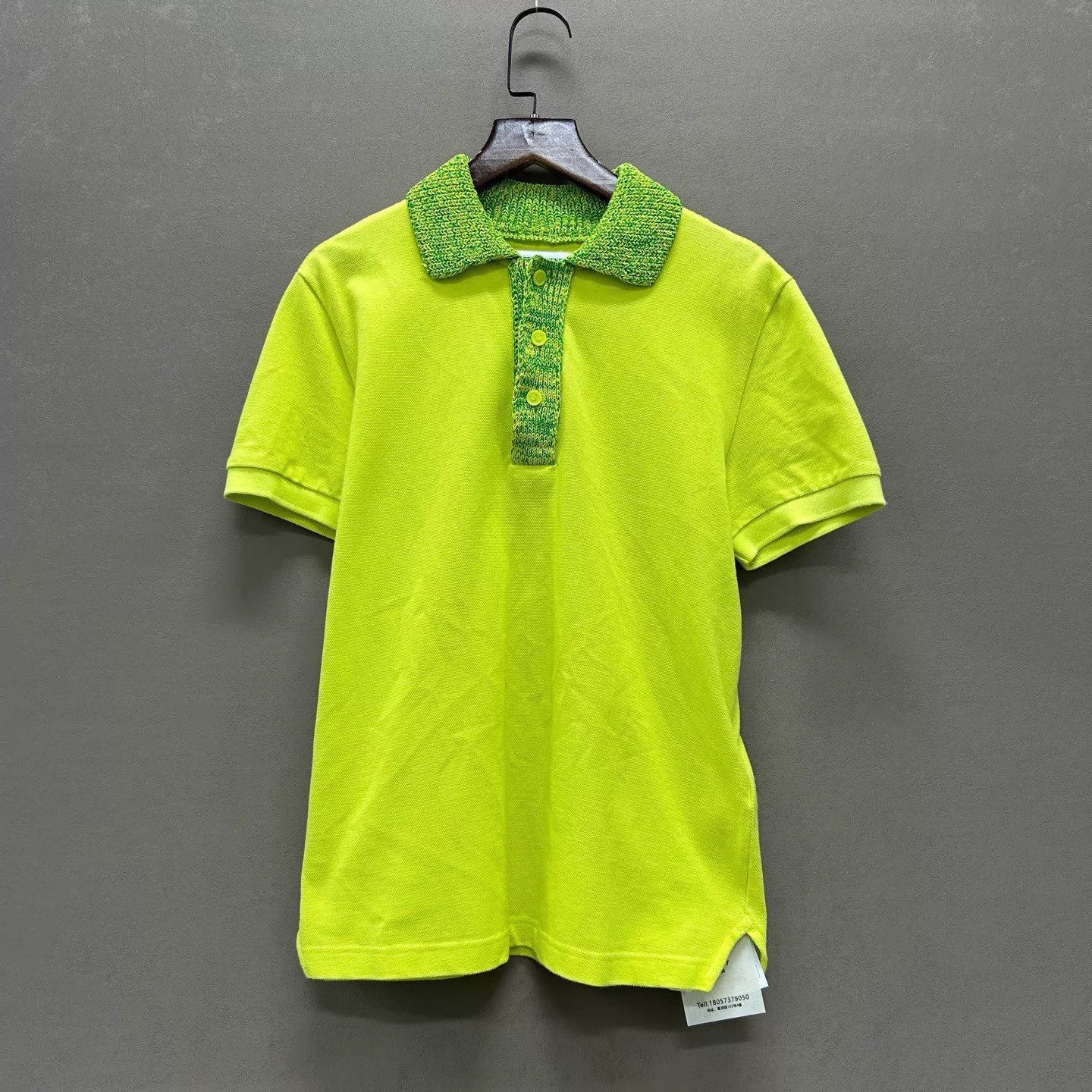 Bottega Veneta Green Short-Sleeve Polo with Knit Collar Size US S / EU 44-46 / 1 - 1 Thumbnail