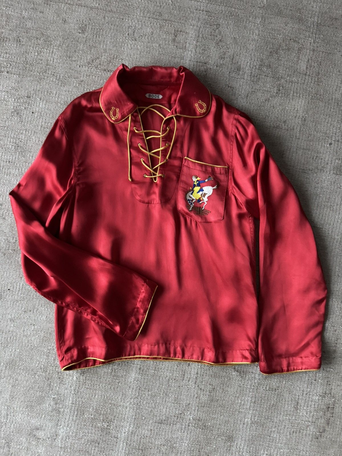 Bode BODE Bronco Pullover Satin Shirt sz XXS Size US XXS / EU 40 - 10 Thumbnail