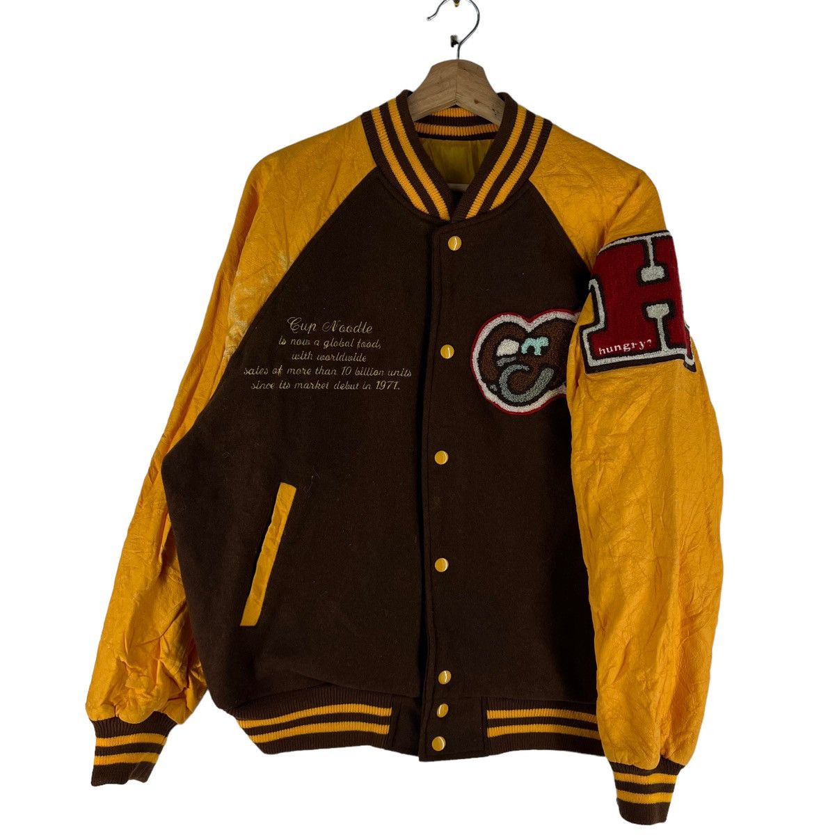 Hysteric Glamour 🔥VINTAGE BOMBER JACKET LEATHER HANDLING BIG LOGO CARTOON Size US M / EU 48-50 / 2 - 2 Thumbnail