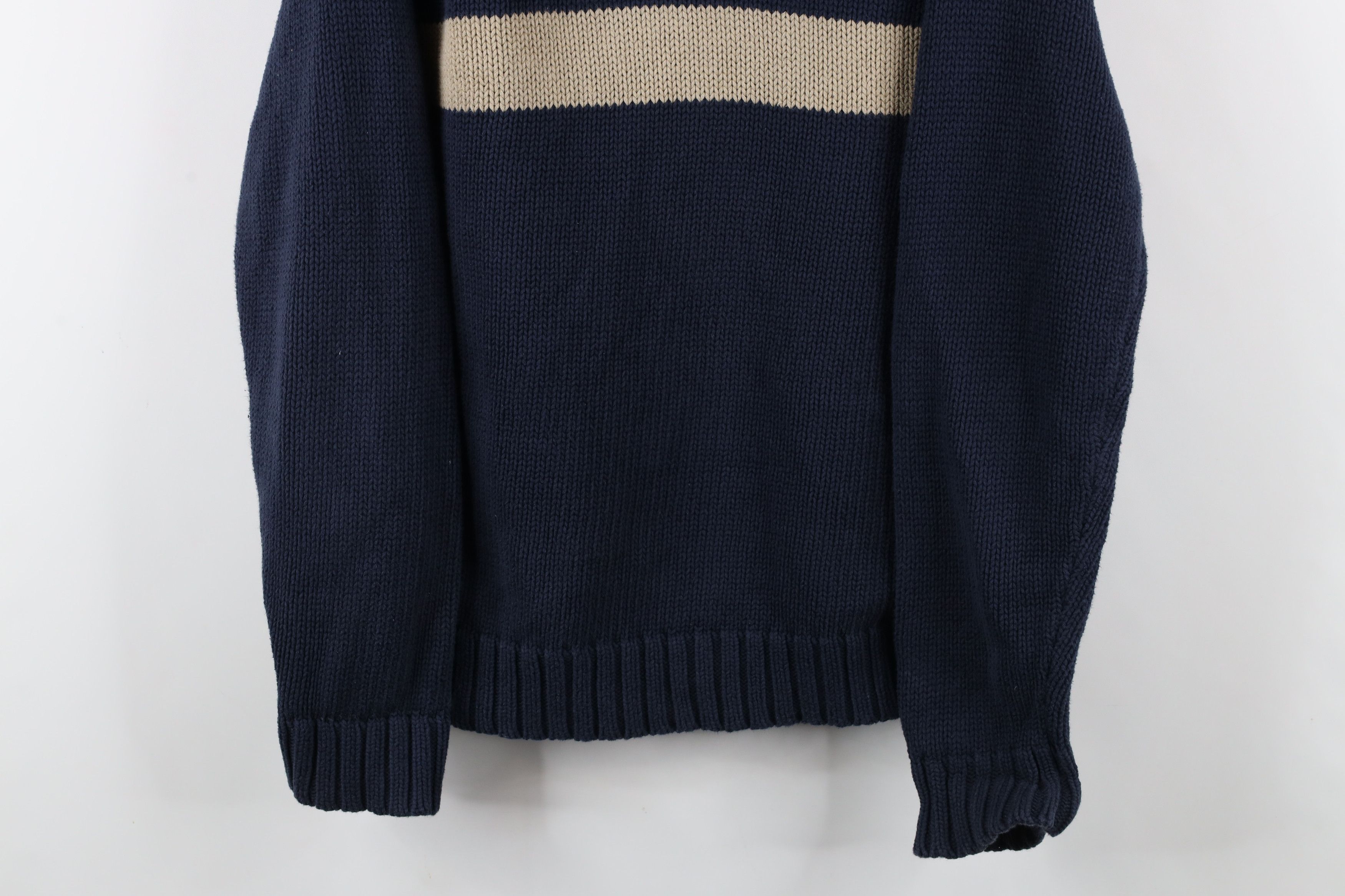 Gap × Vintage Vintage Y2K 2001 Gap Block Heavy Cotton Knit Sweater Blue Size US L / EU 52-54 / 3 - 3 Thumbnail