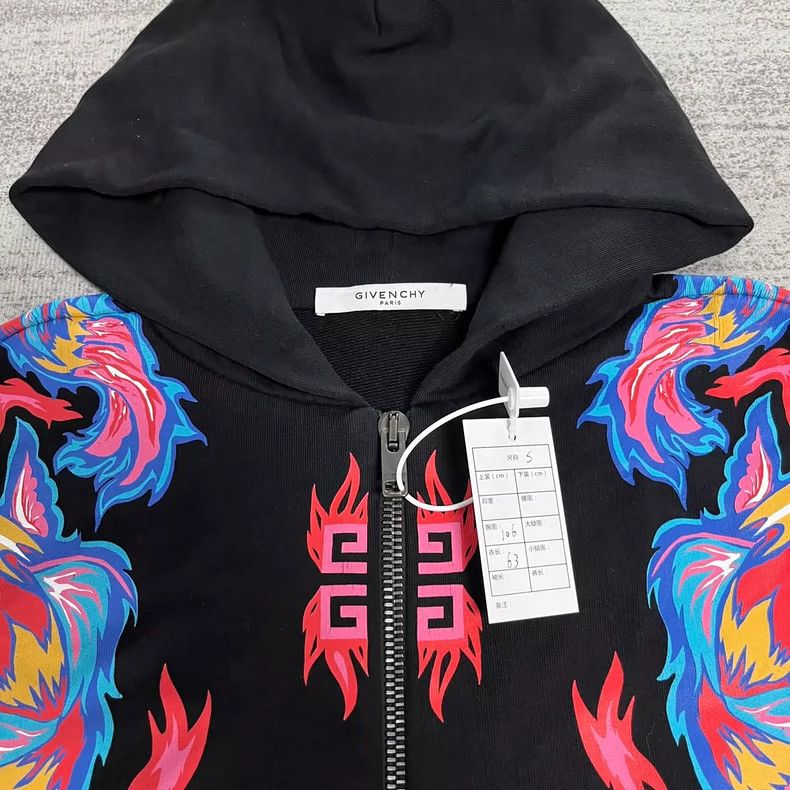 Givenchy Givenchy Black Print Hooded Zip-Up Jacket Size US S / EU 44-46 / 1 - 3 Thumbnail