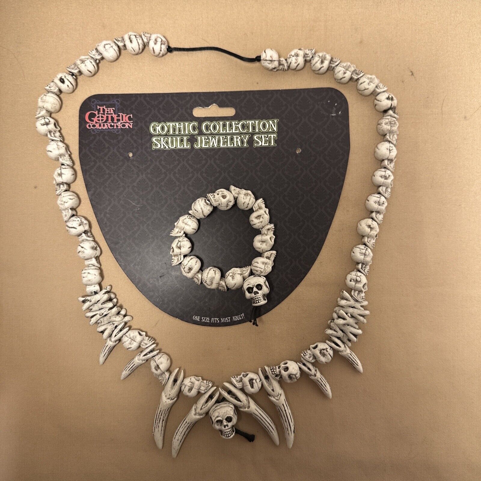 Other Gothic Faux Skul Set Bones Teeth Necklace Bracelet Voodoo Size ONE SIZE - 1 Thumbnail
