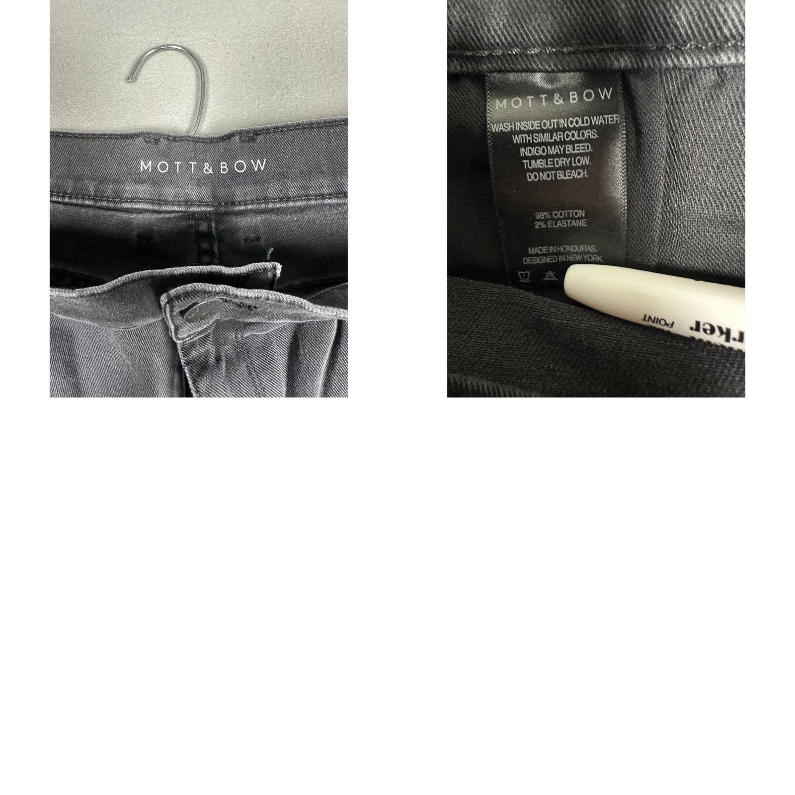 Mott & Bow Mott & Bow Jeans Slim 36x32 Dark Grey Faded Denim 5-Pocket Stretch Cotton Size US 36 / EU 52 - 8 Thumbnail
