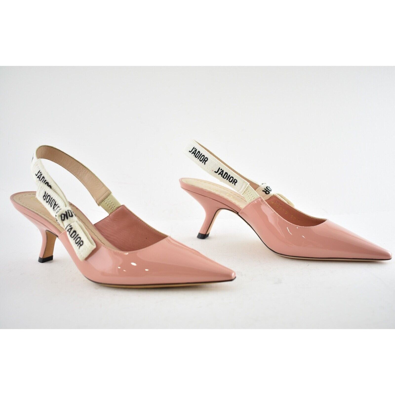 Dior Jadior Dusty Candy Pink Patent Ribbon Sling Heel 37